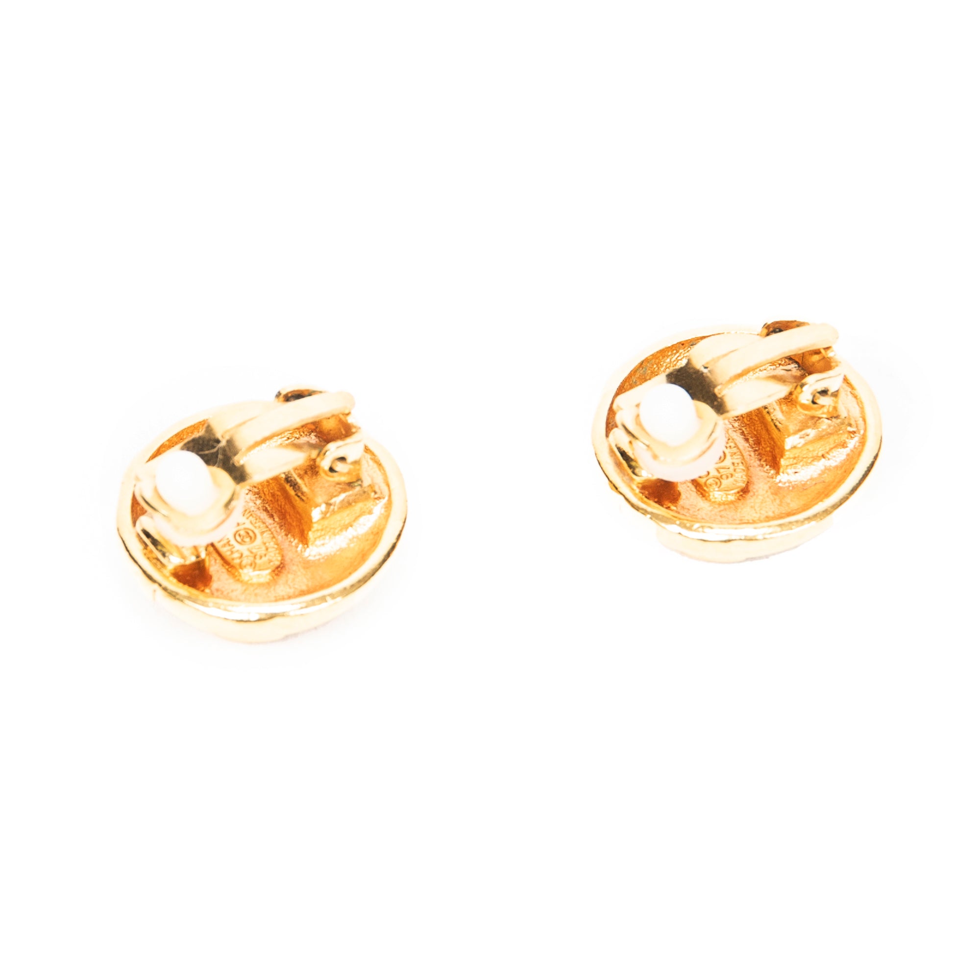 CC Round Clip On Earrings