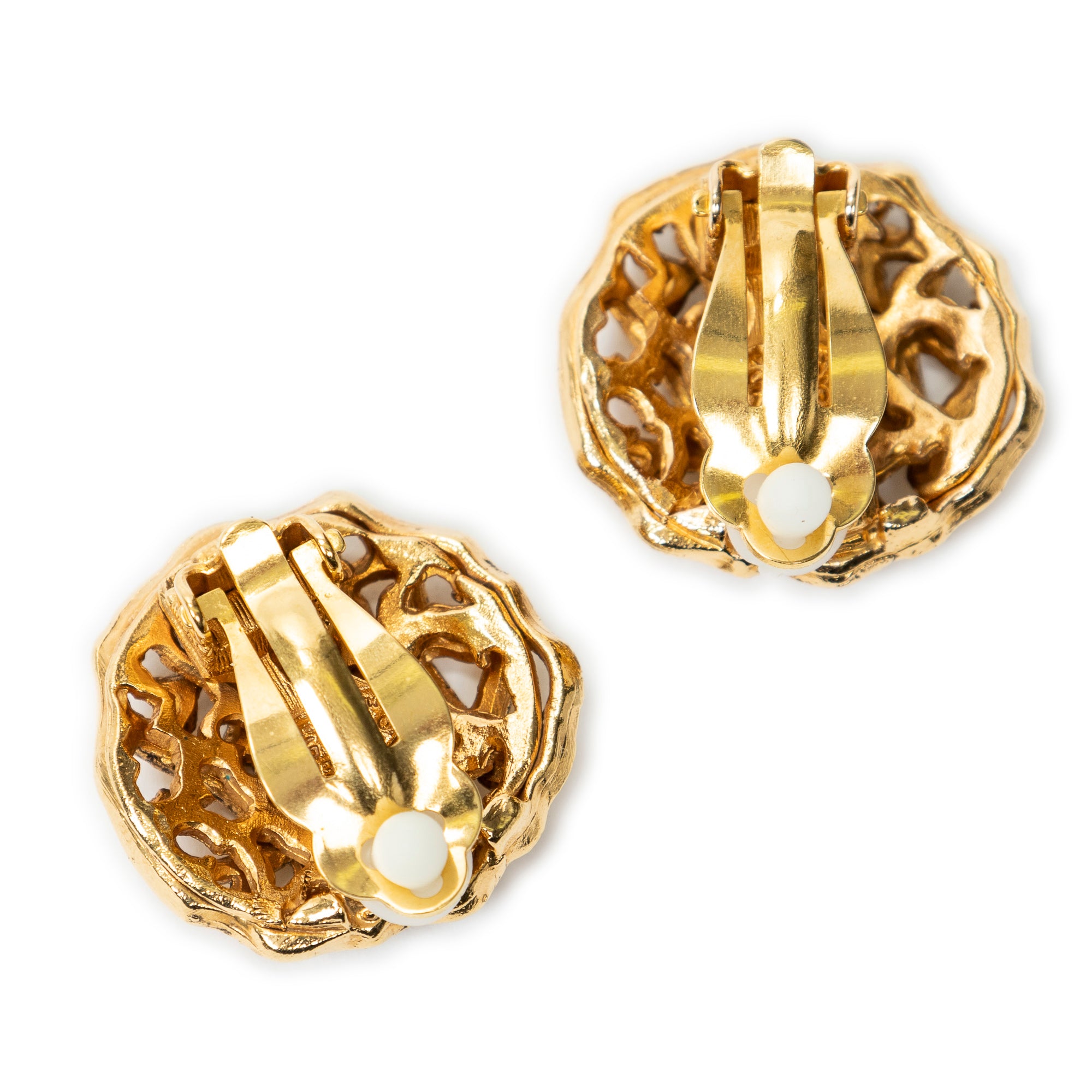 CC Round Clip On Earrings