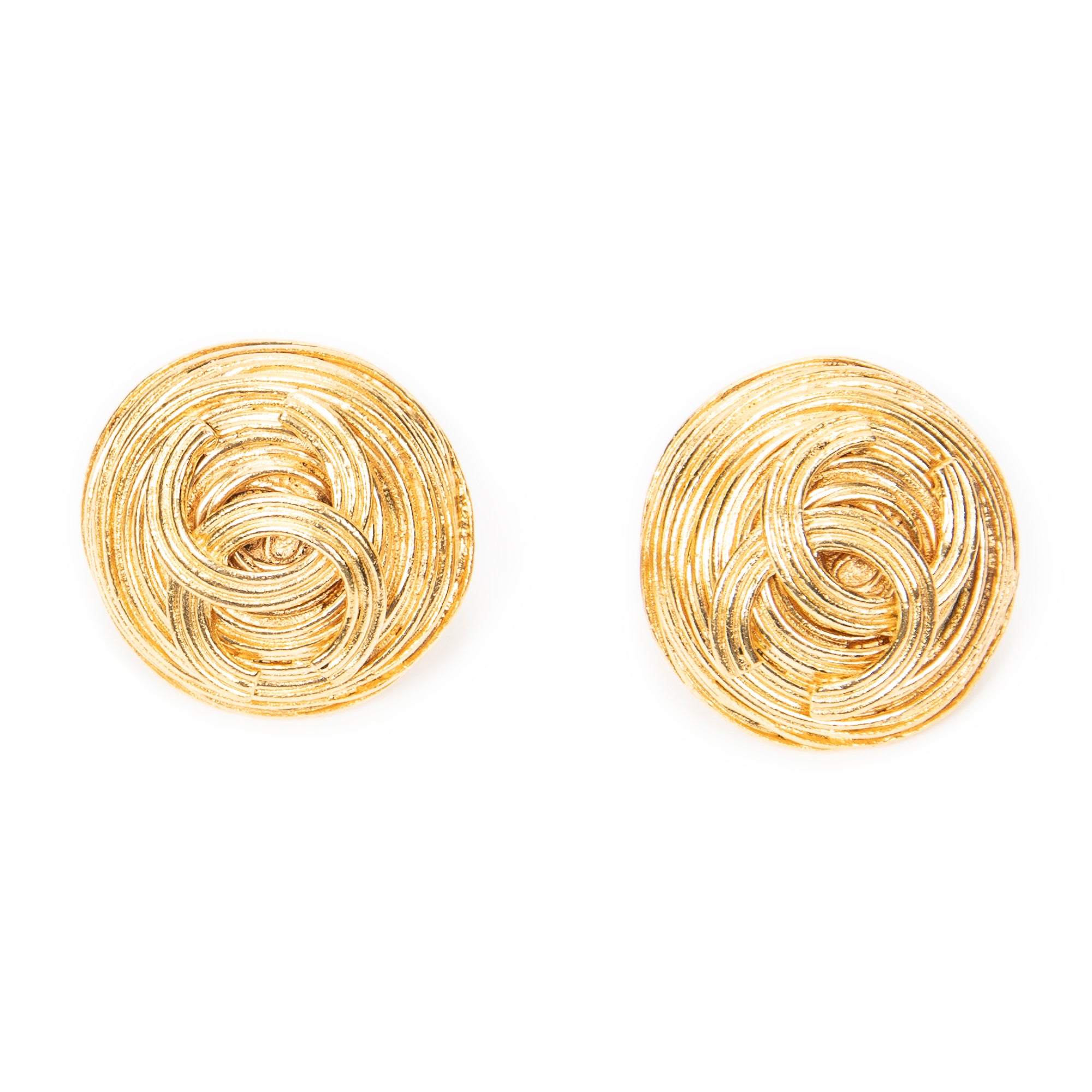 CC Round Clip On Earrings