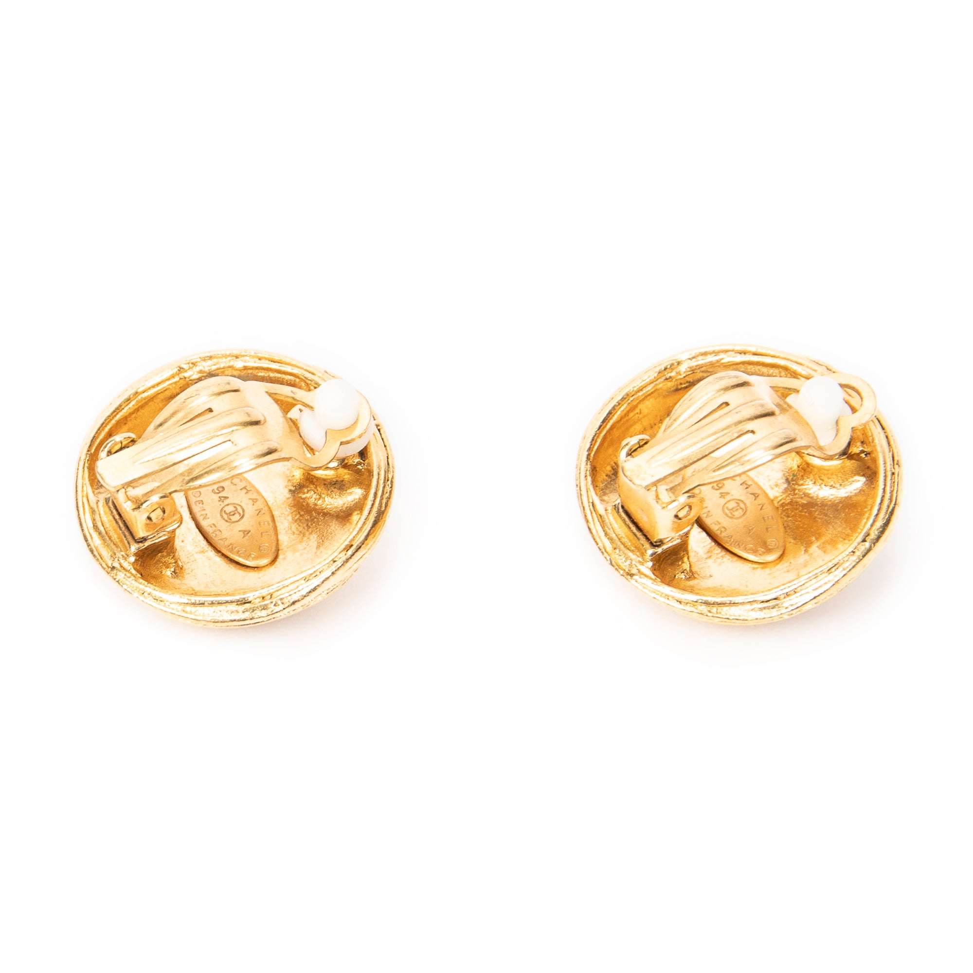 CC Round Clip On Earrings