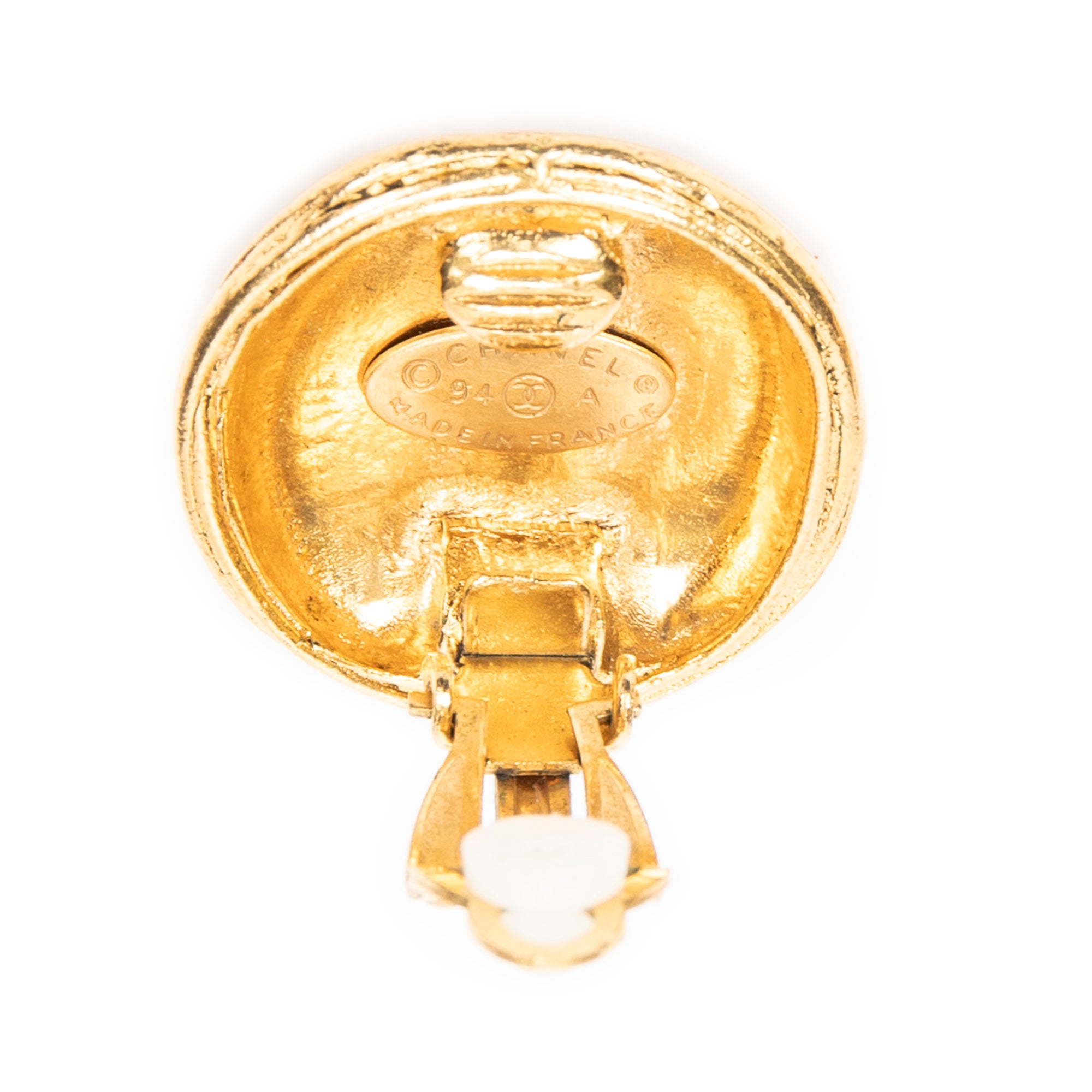 CC Round Clip On Earrings