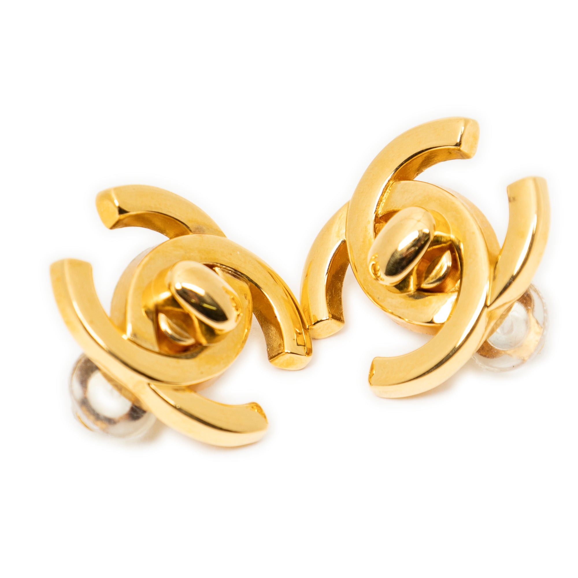 CC Turn Lock Clip On Earrings