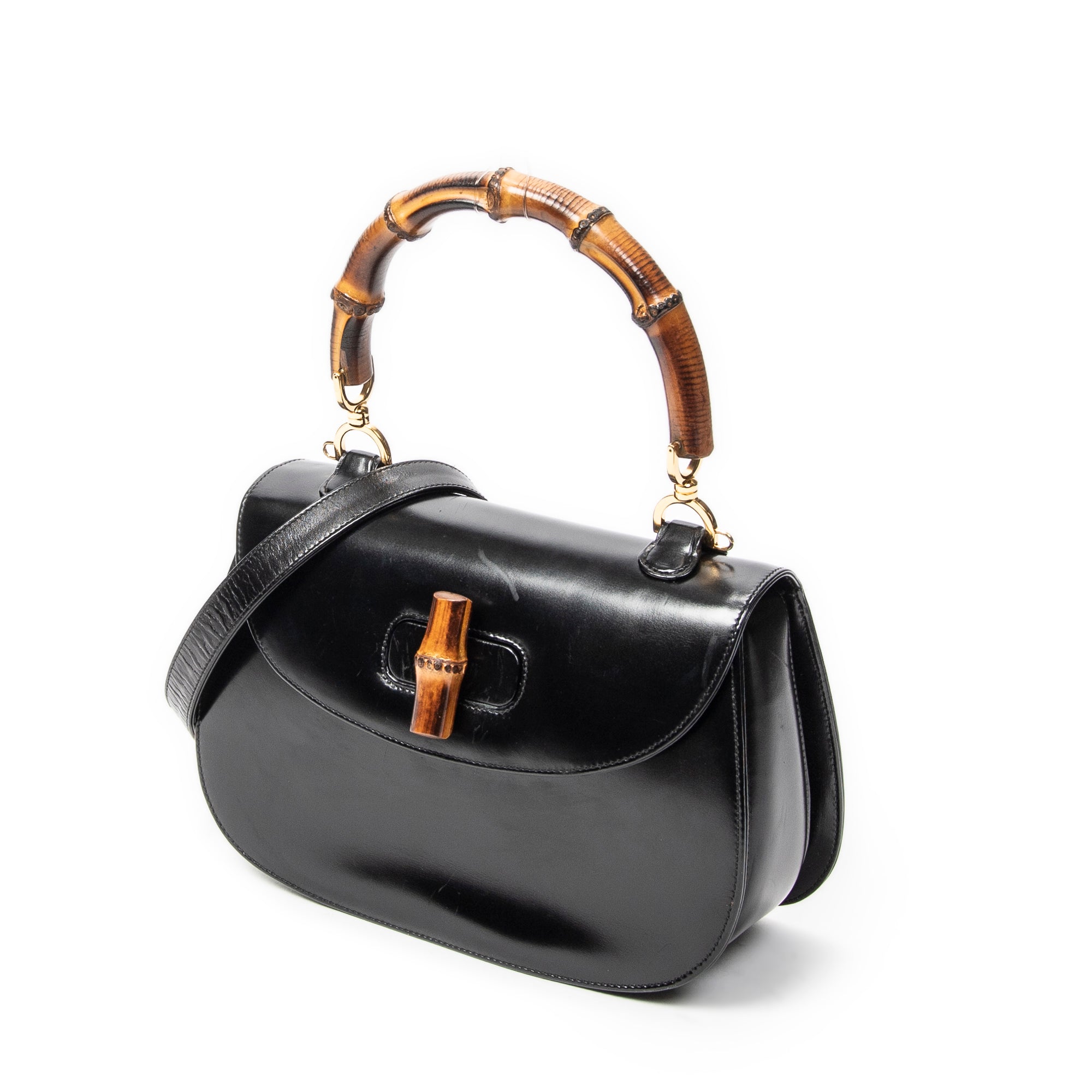 Medium Bamboo Top Handle Flap