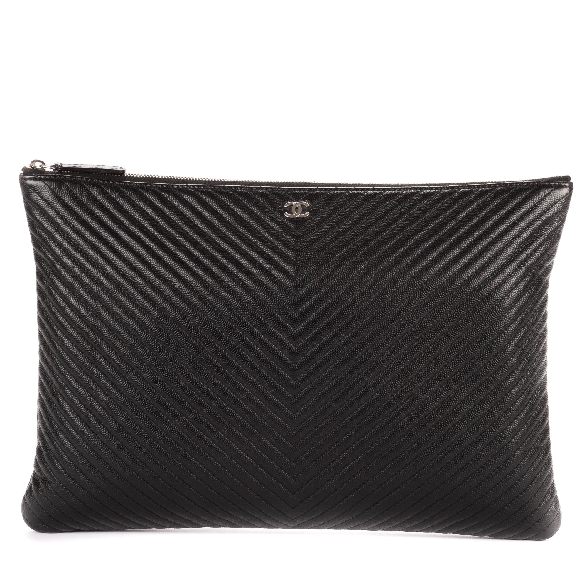 Large Chevron O-Case Zip