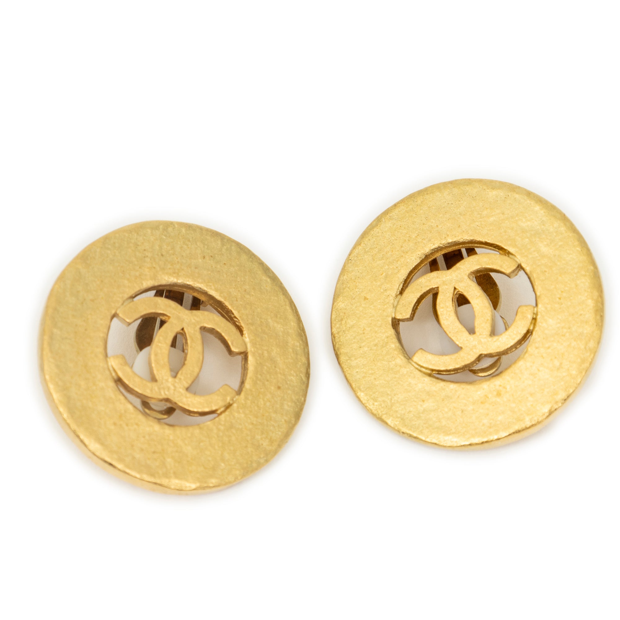 CC Round Clip On Earrings