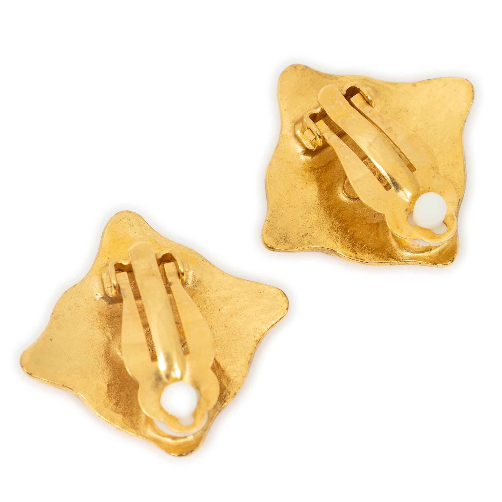 CC Diamond Clip On Earrings