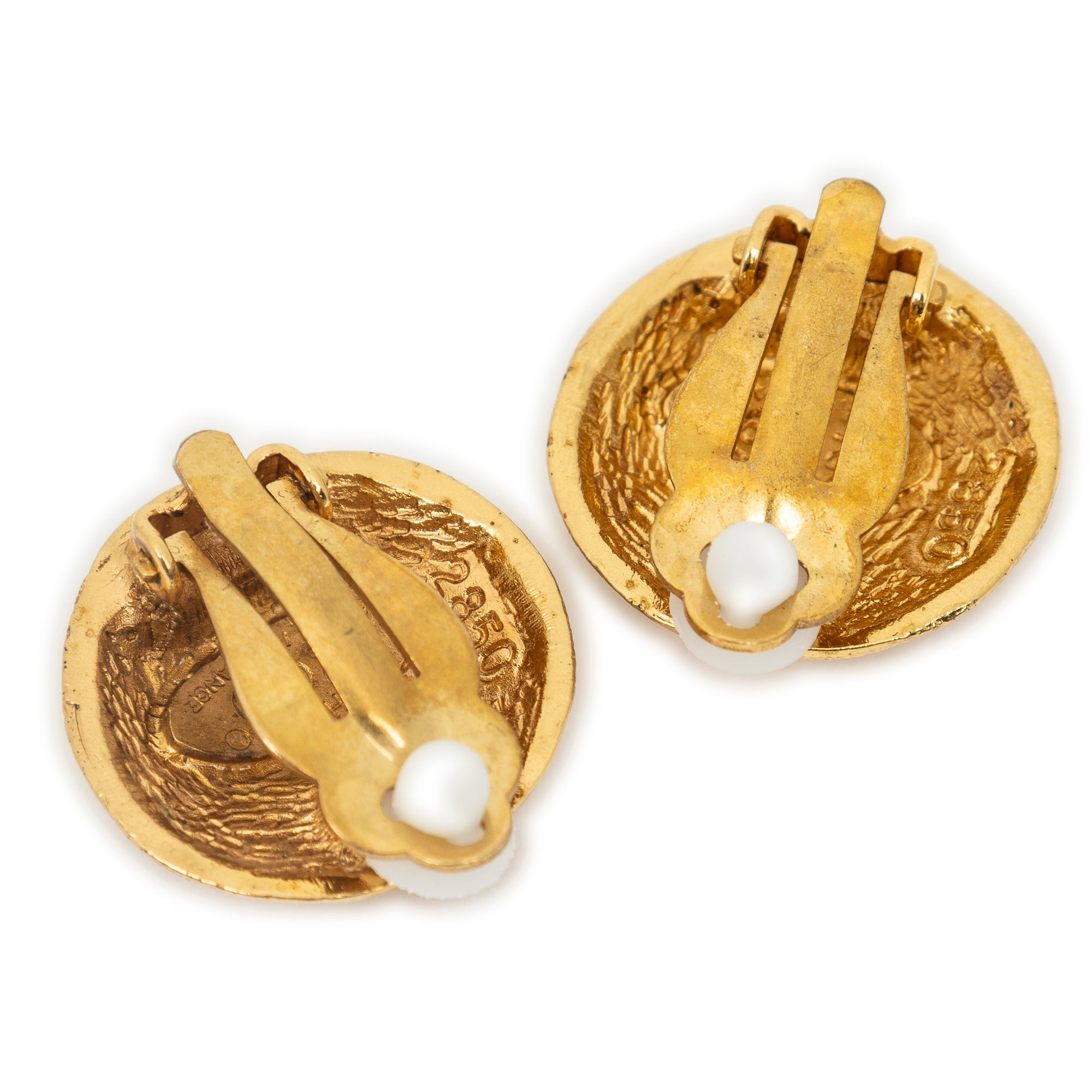 CC Round Clip On Earrings