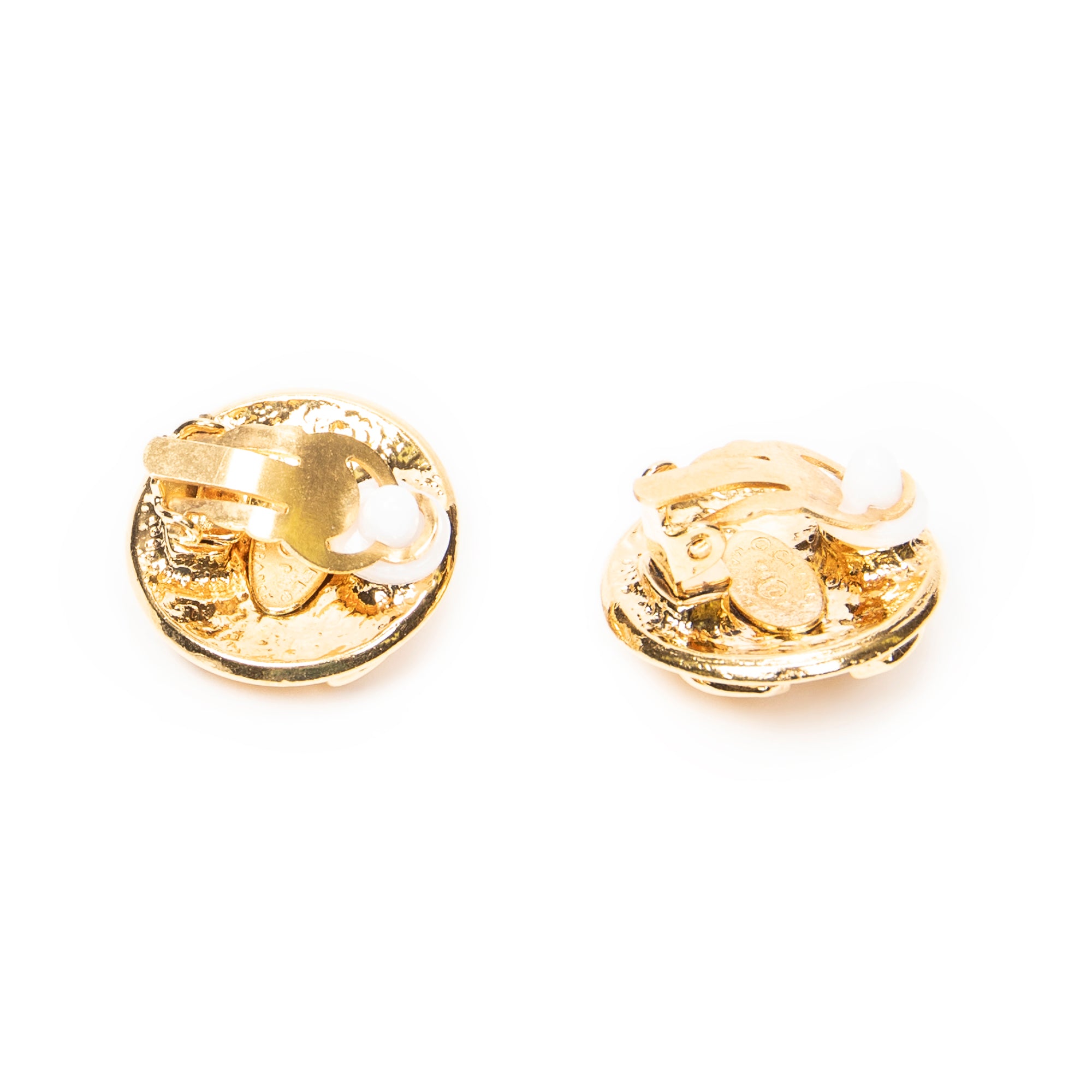 CC Round Clip On Earrings