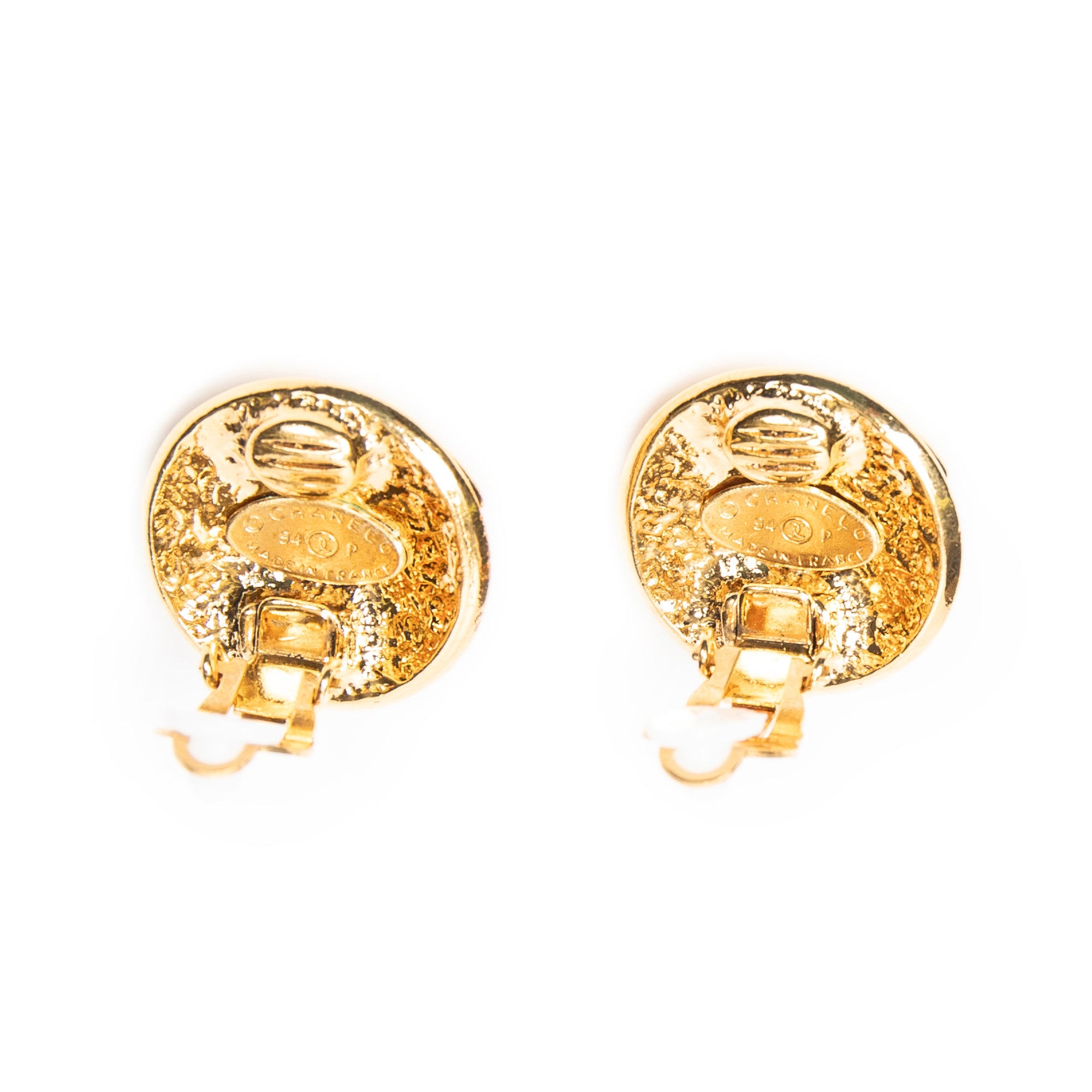 CC Round Clip On Earrings