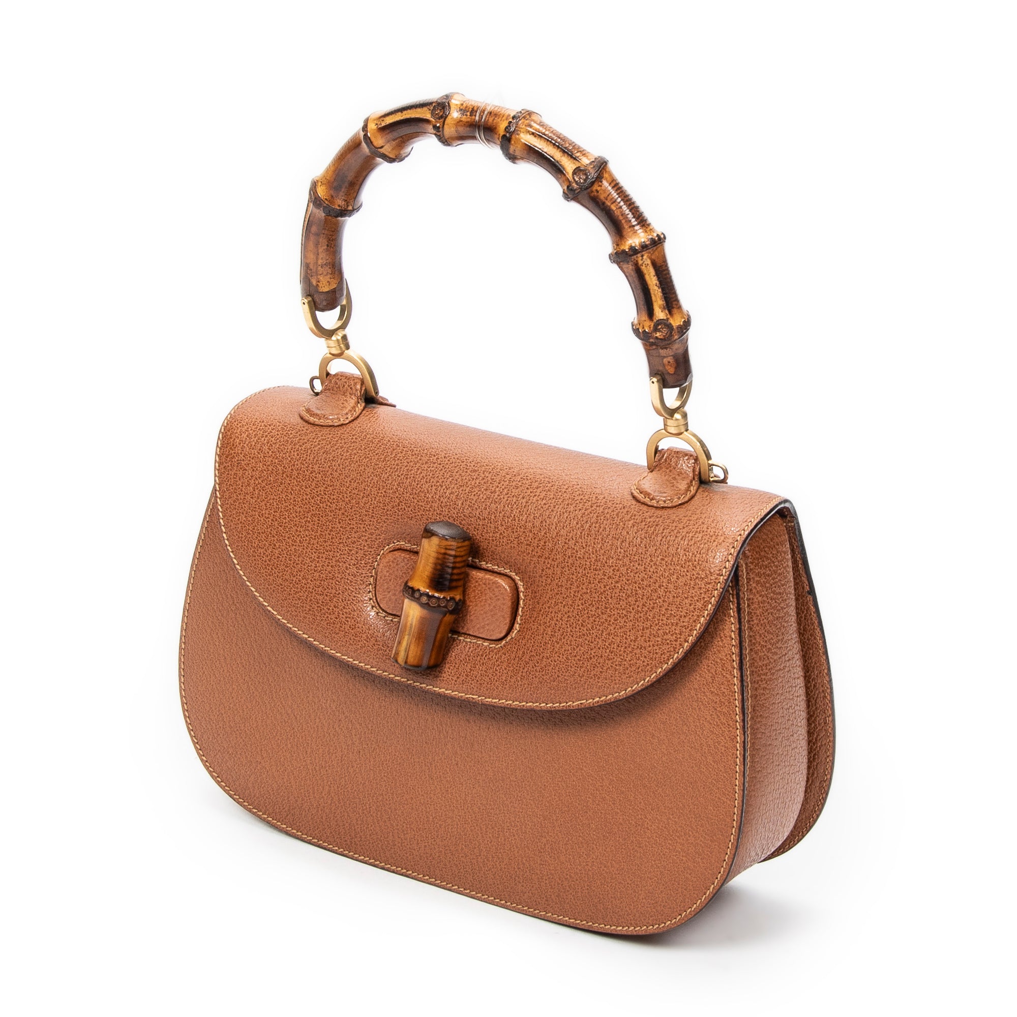 Medium Bamboo Top Handle Flap