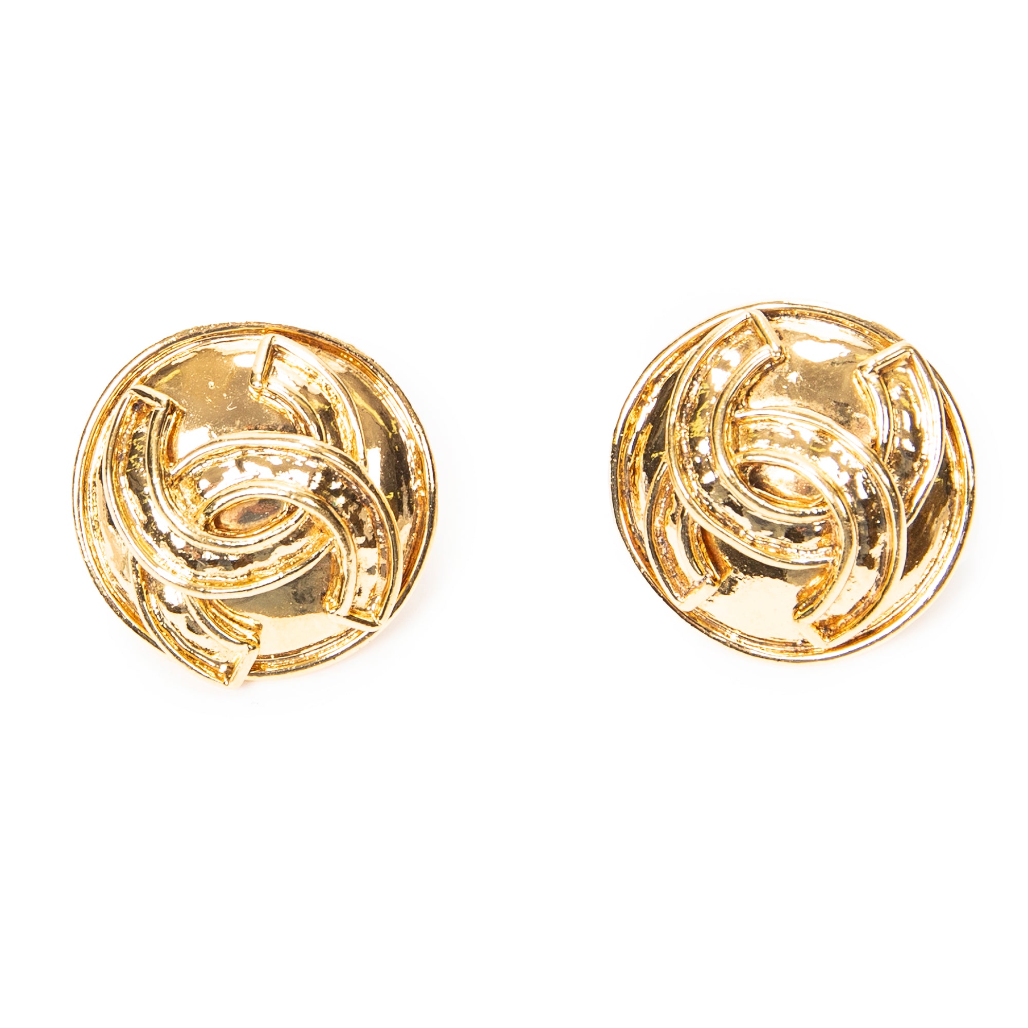 CC Round Clip On Earrings
