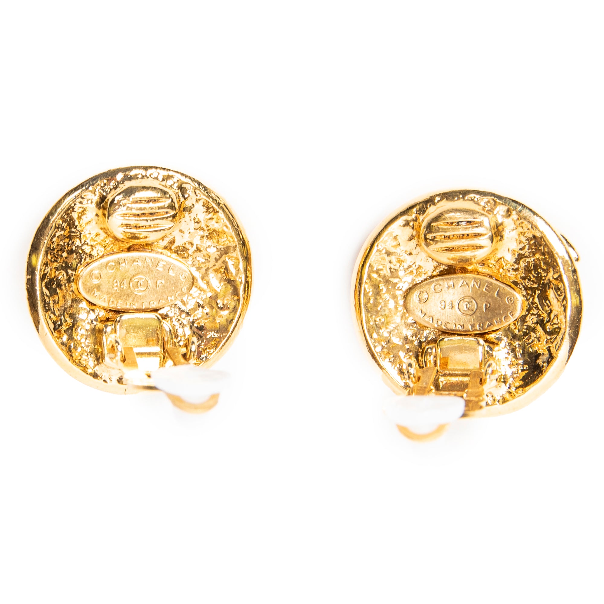 CC Round Clip On Earrings