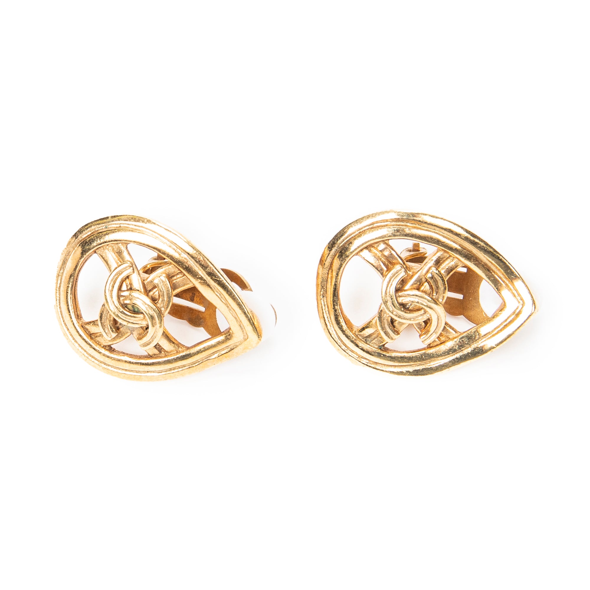 CC Teardrop Clip On Earrings