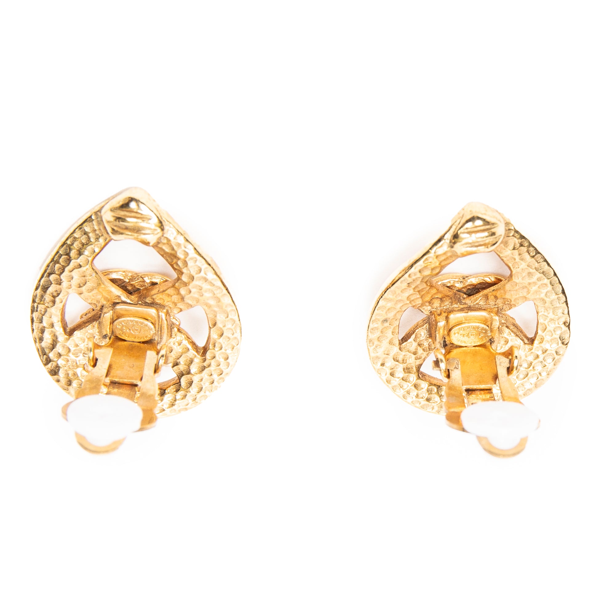 CC Teardrop Clip On Earrings