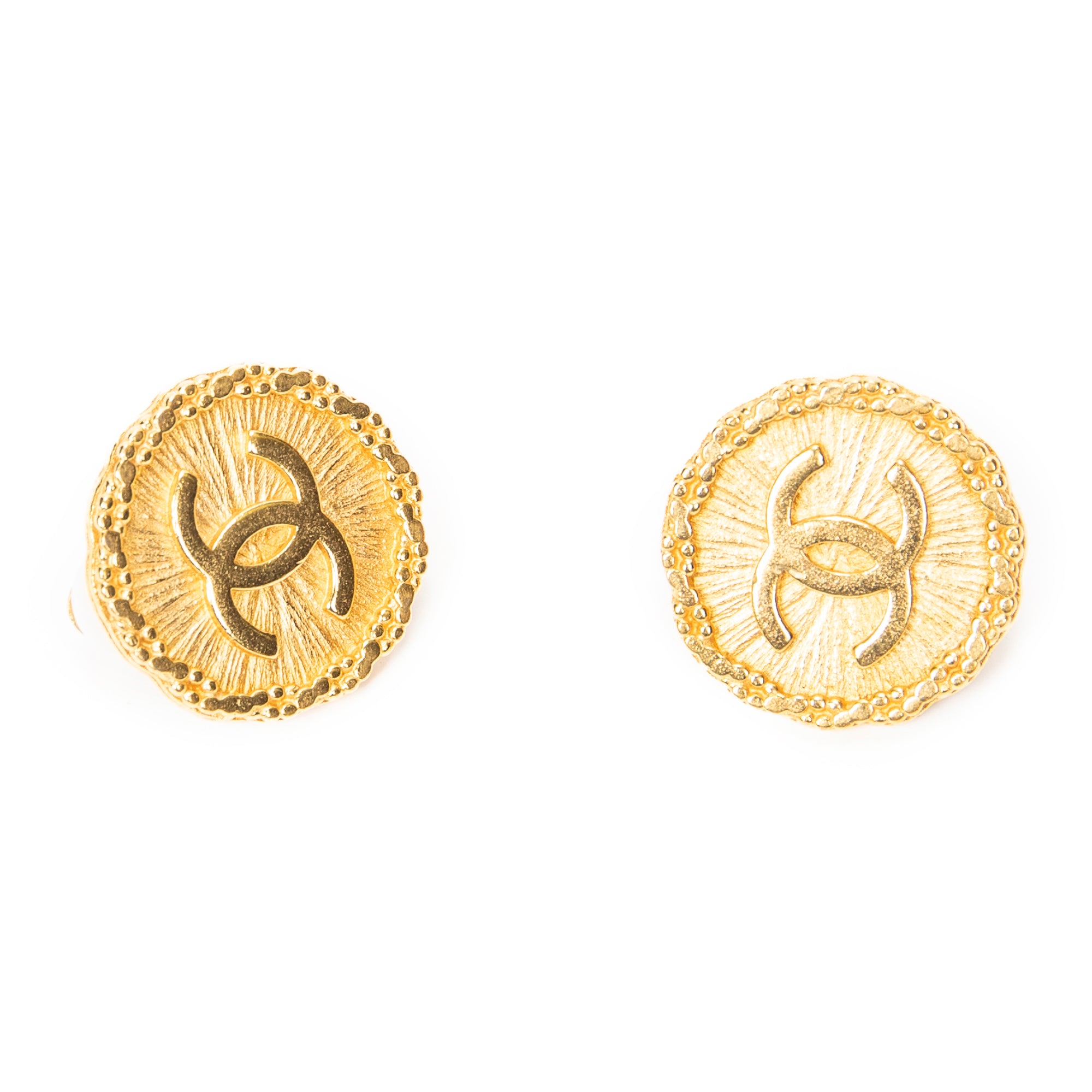 CC Round Clip On Earrings