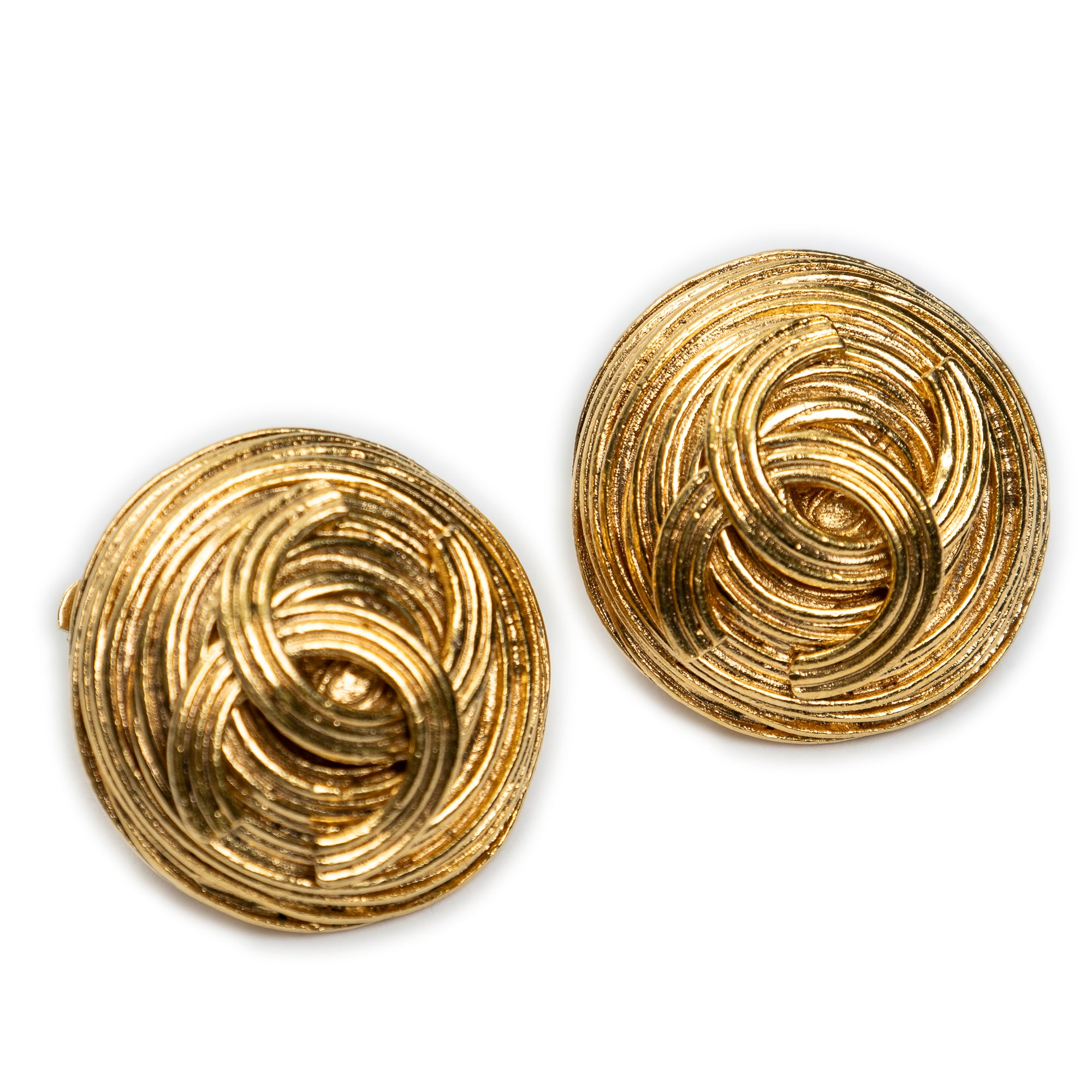 CC Round Clip On Earrings