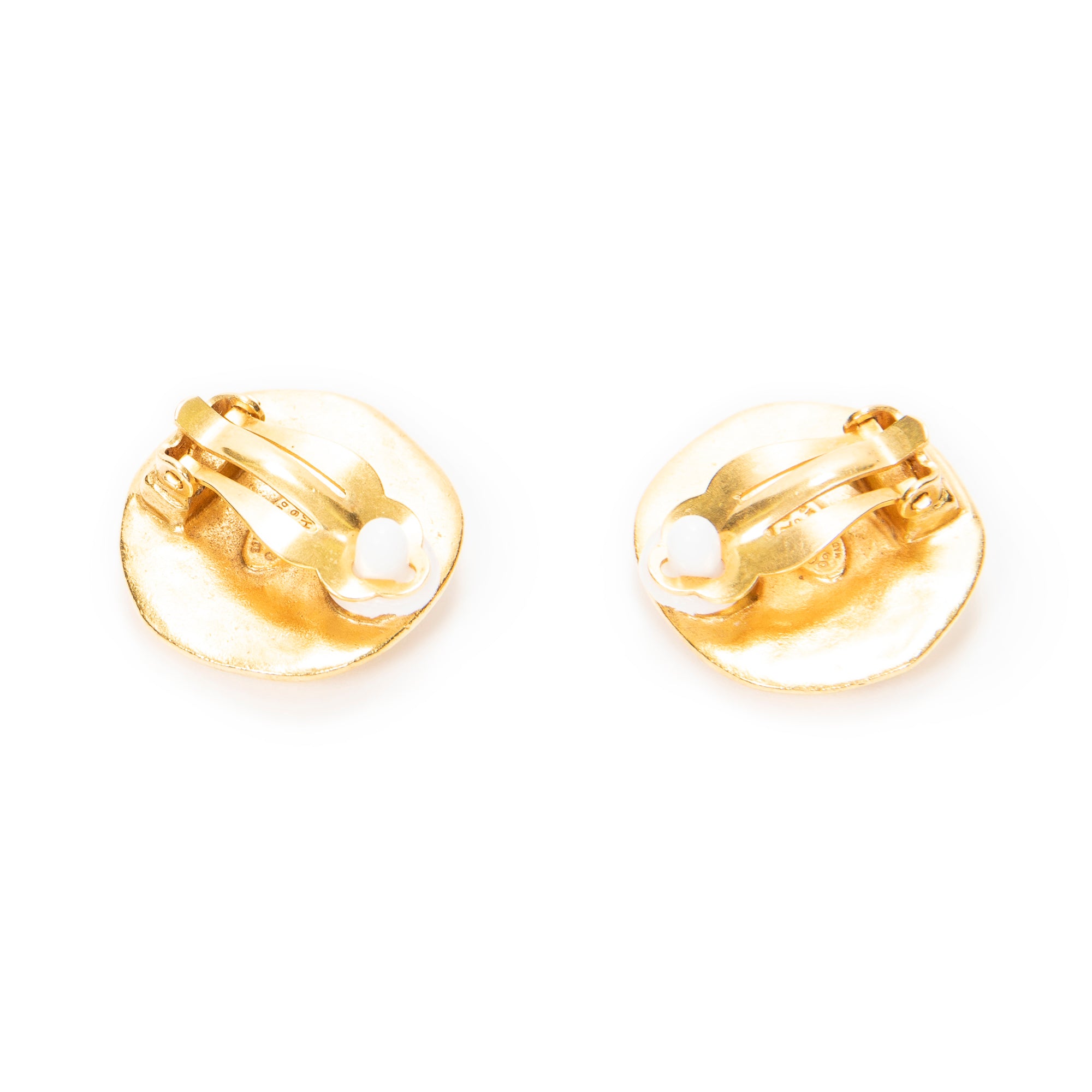CC Round Clip On Earrings