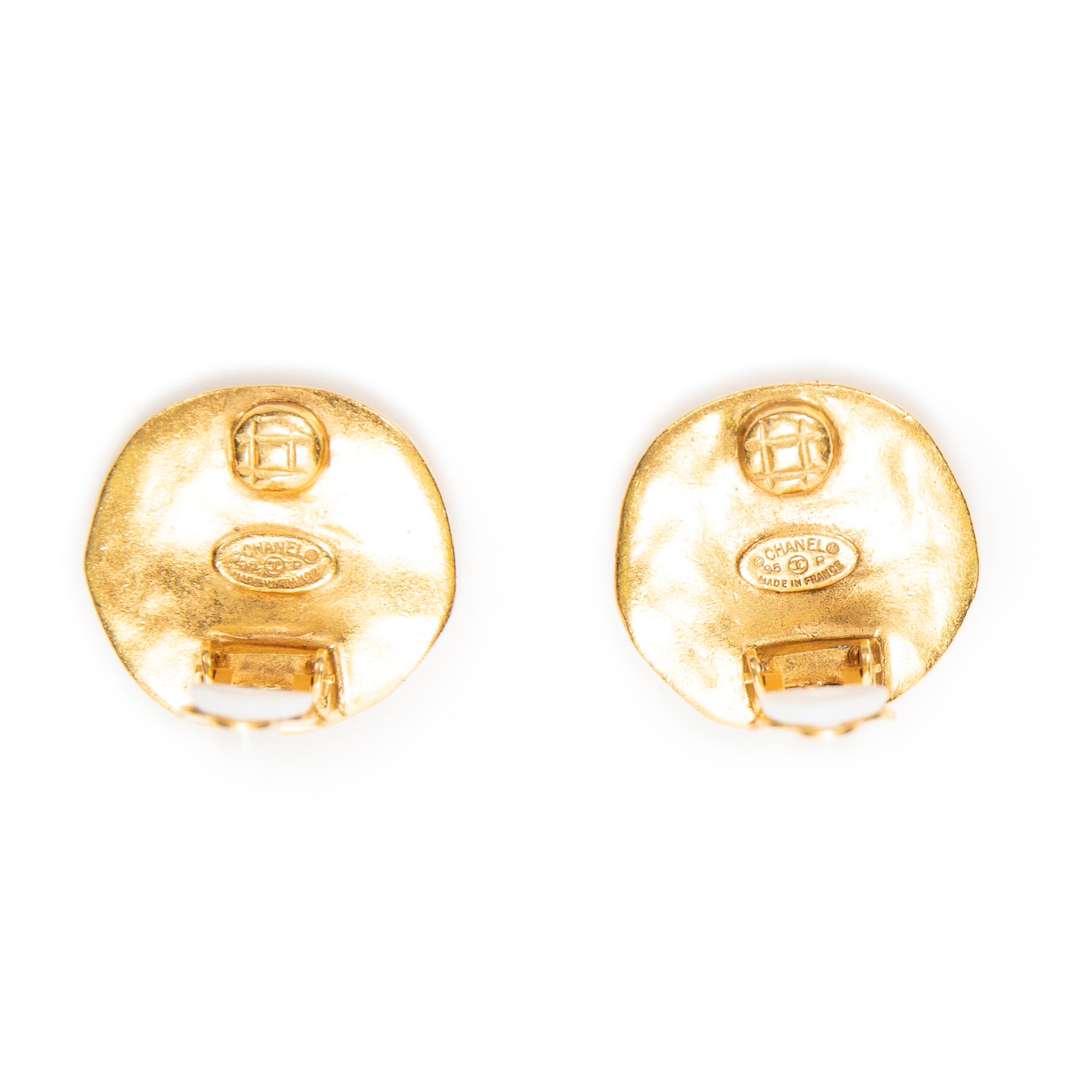 CC Round Clip On Earrings