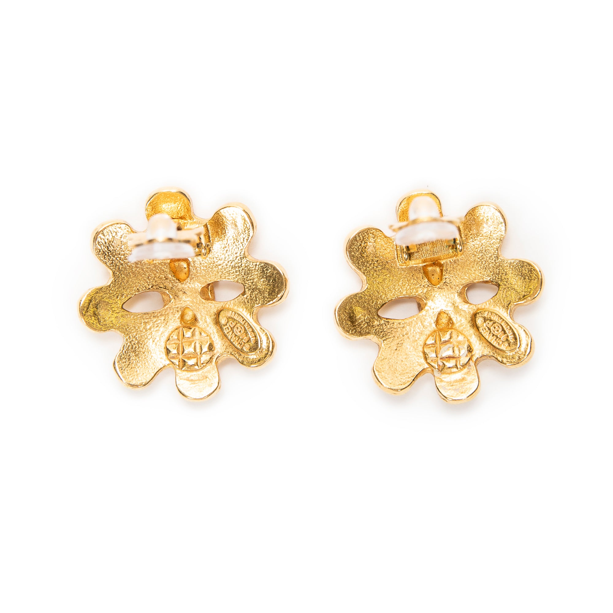 CC Floral Clip On Earrings