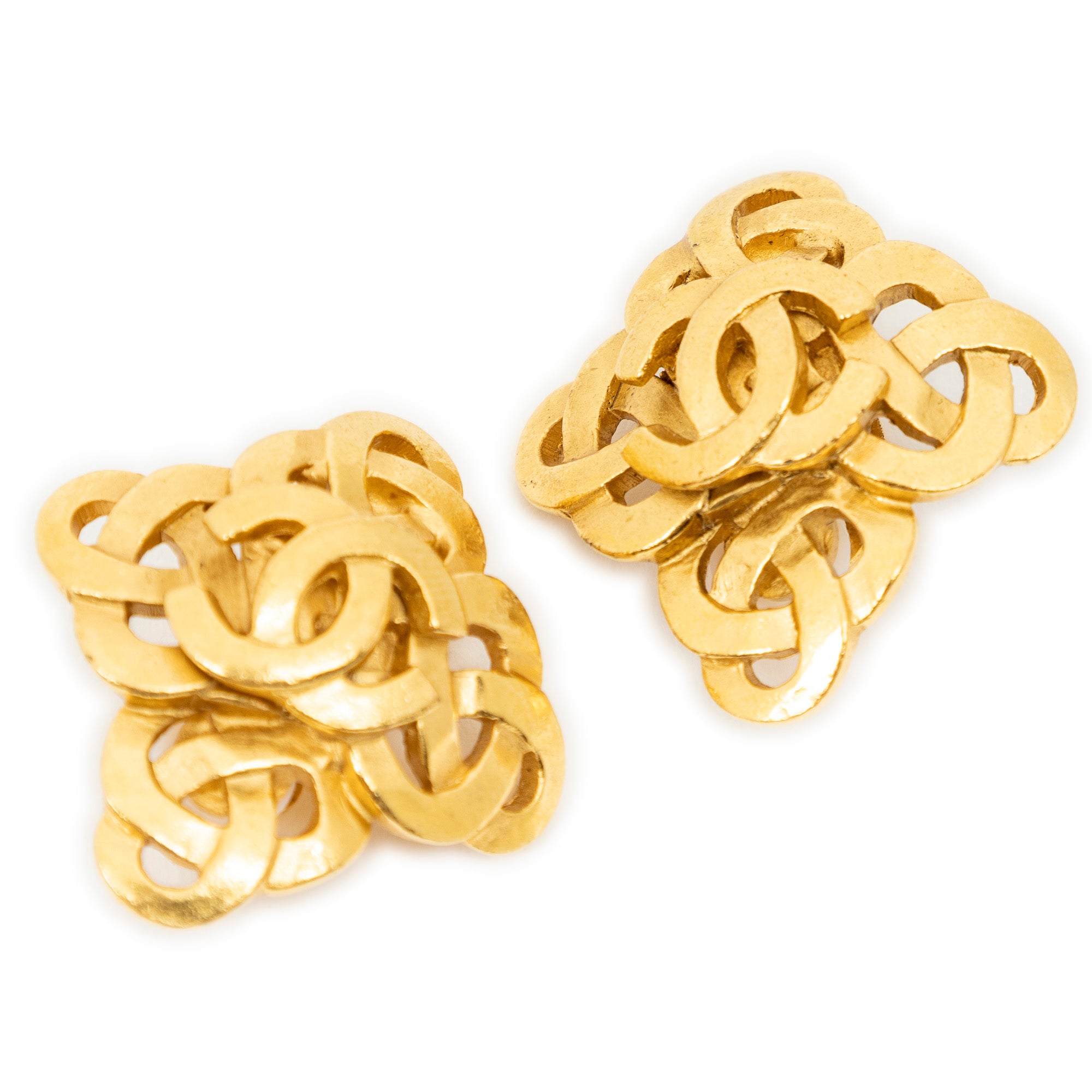 CC Diamond Clip On Earrings