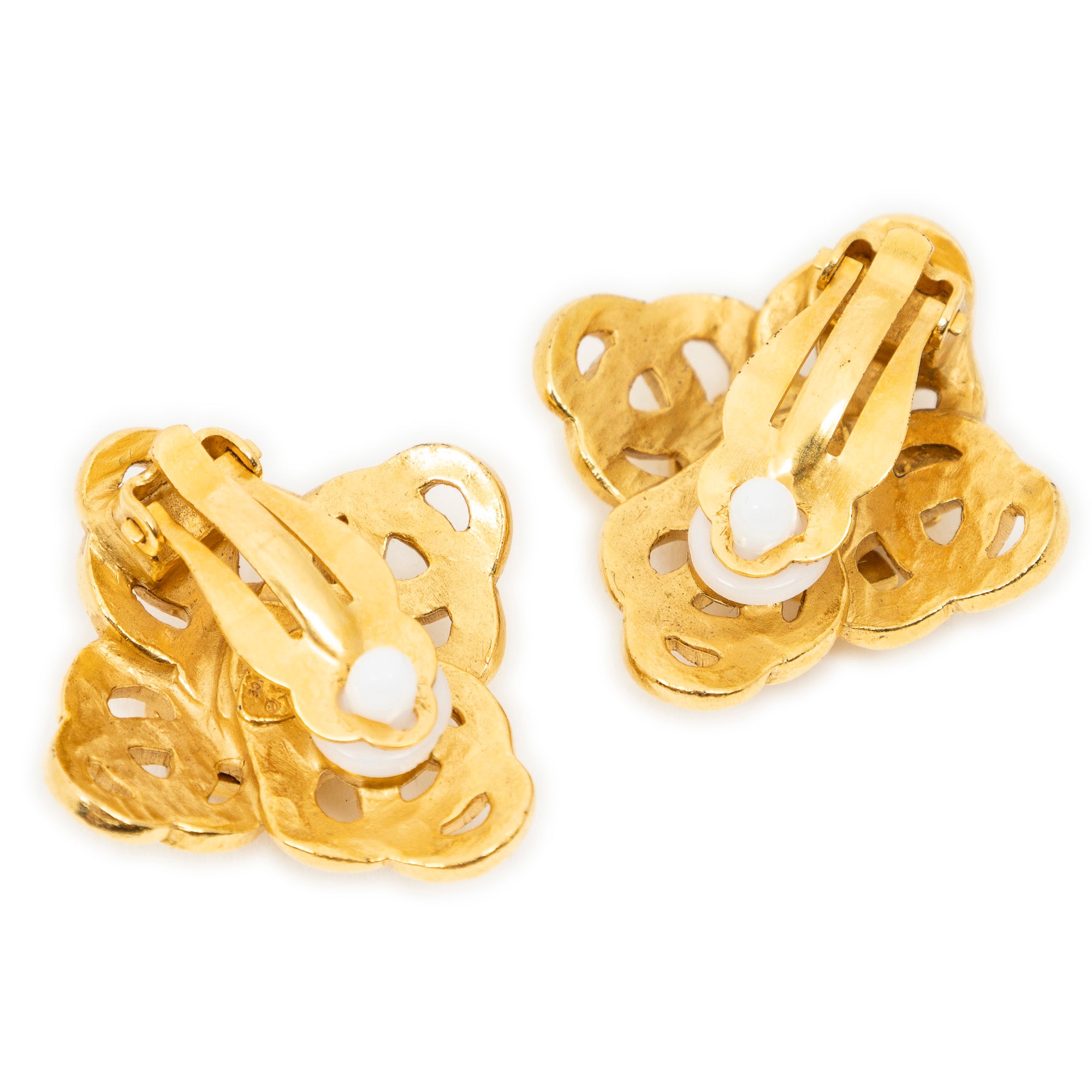 CC Diamond Clip On Earrings