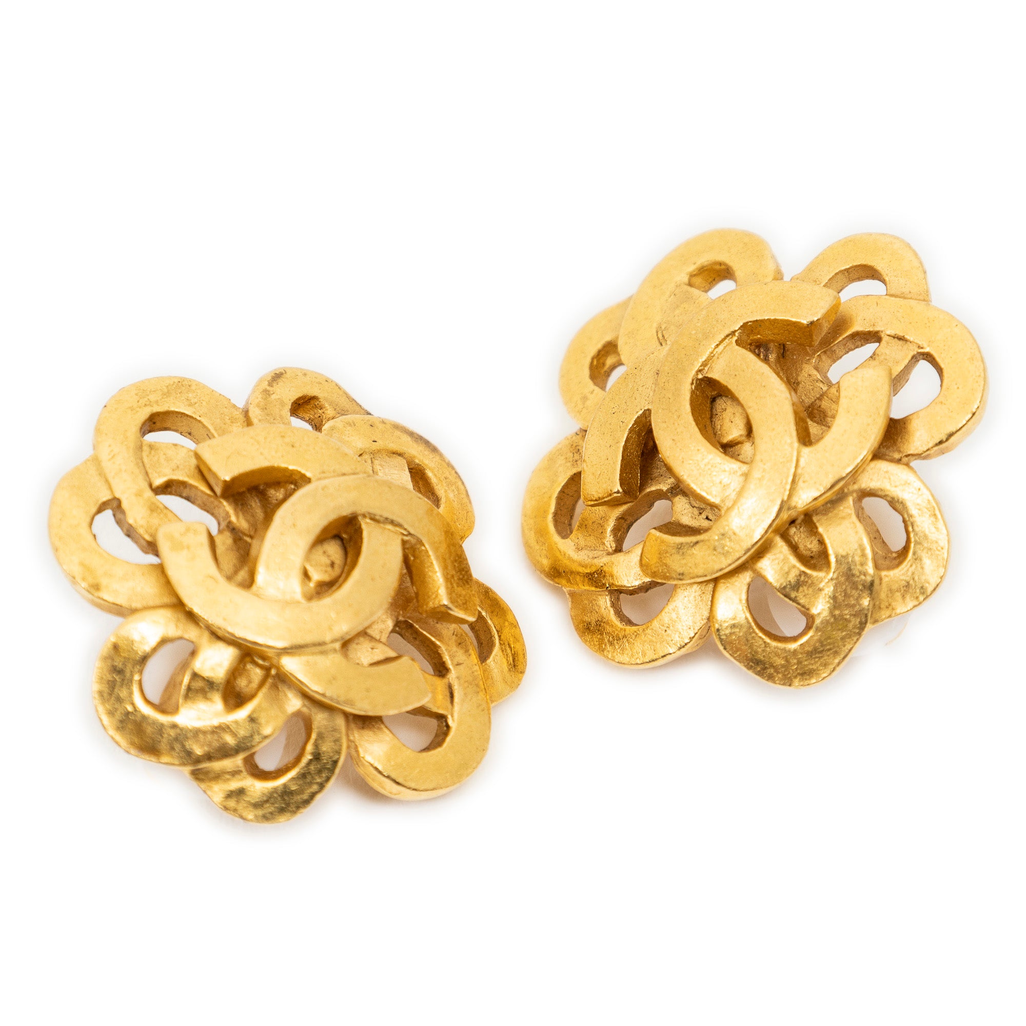 CC Flower Clip On Earrings
