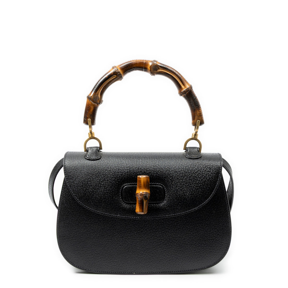 Medium Bamboo Top Handle Flap
