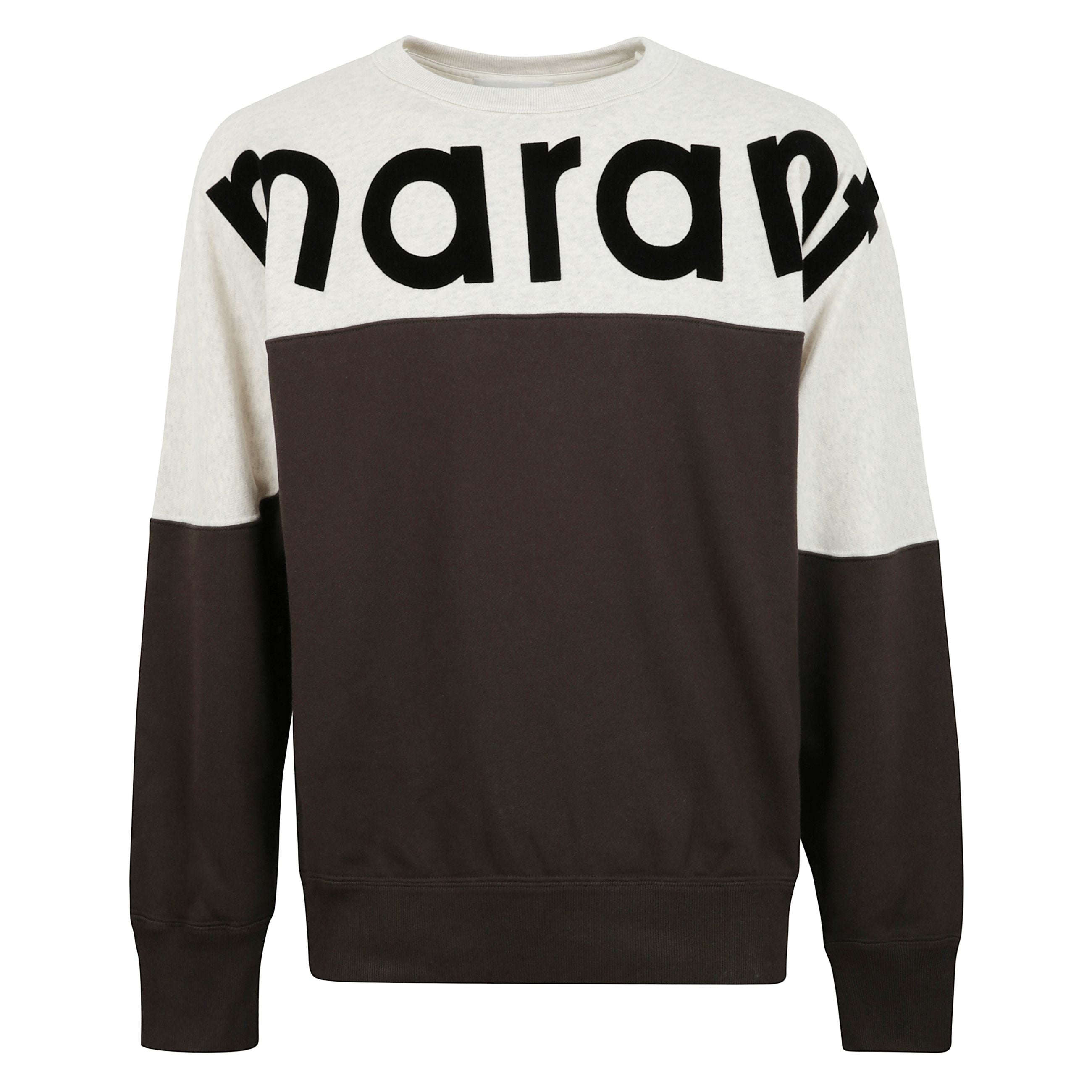 Felpa in cotone bicolore a maniche lunghe con logo "marant".