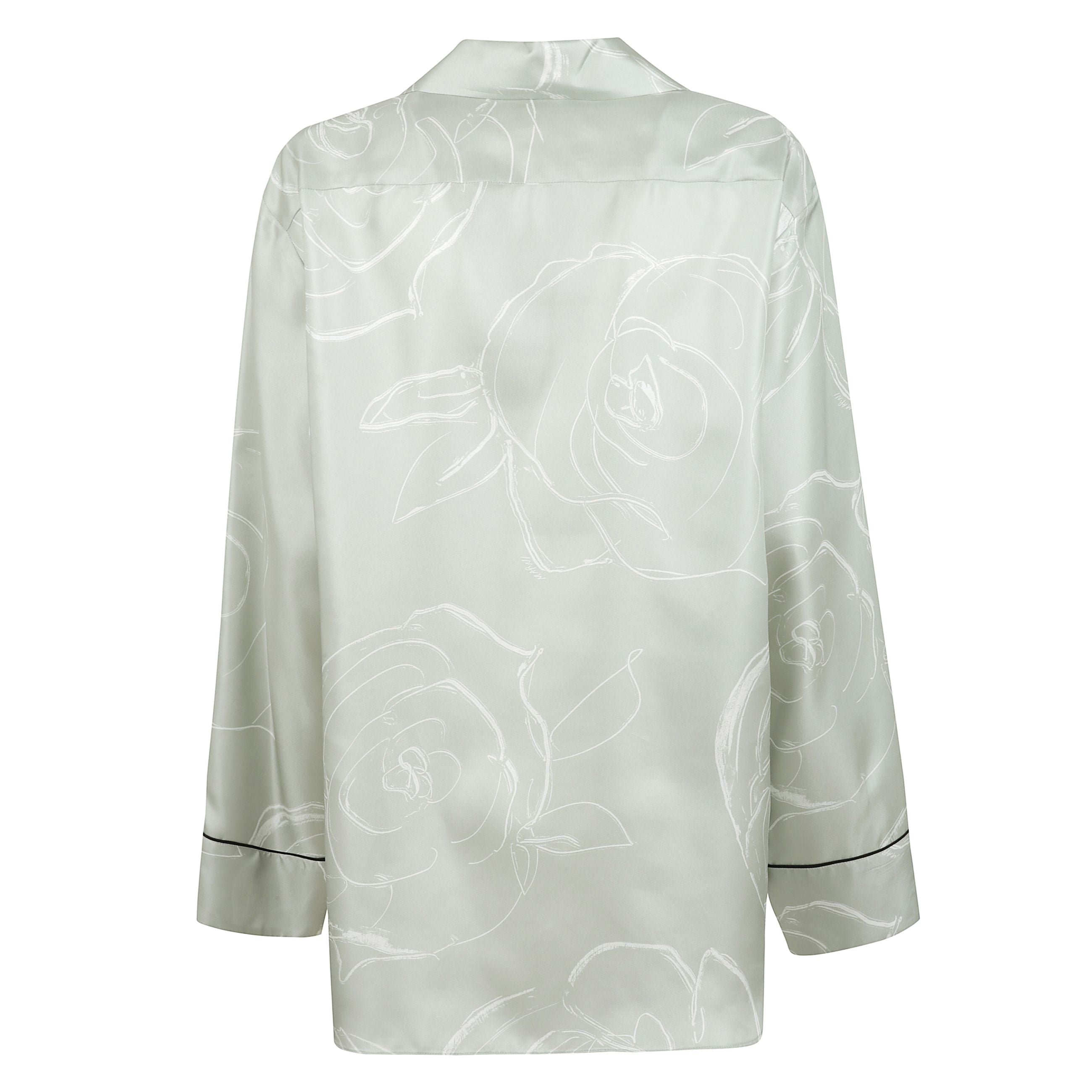 Questa camicia di seta marni presenta un design stampato in una tonalità verde menta. è progettata con un davanti a bottoni, un colletto a revers e maniche lunghe. completo di una tasca sul petto.