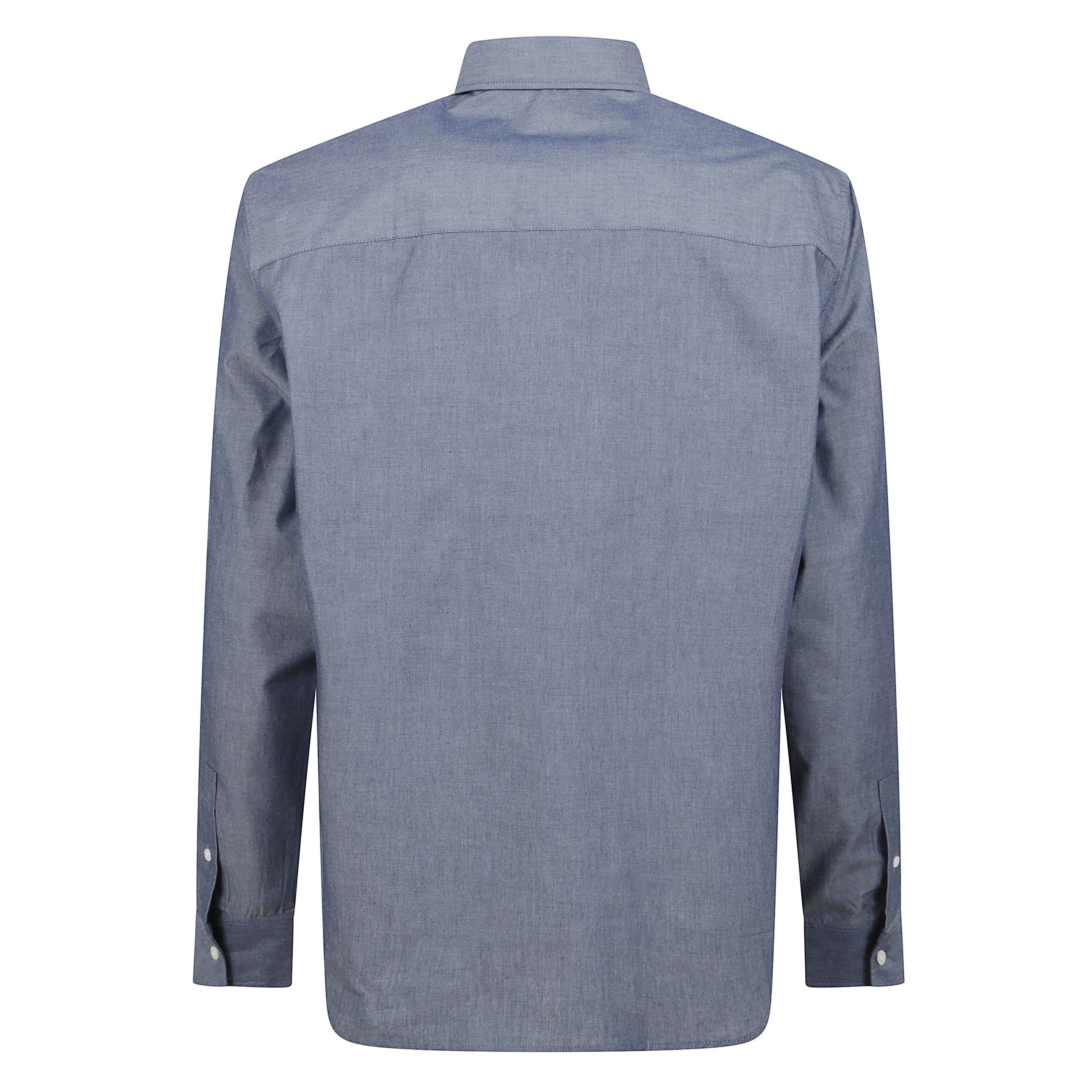 Camicia casual in chambray chiaro. taglio dritto con toppa ricamata fox head.