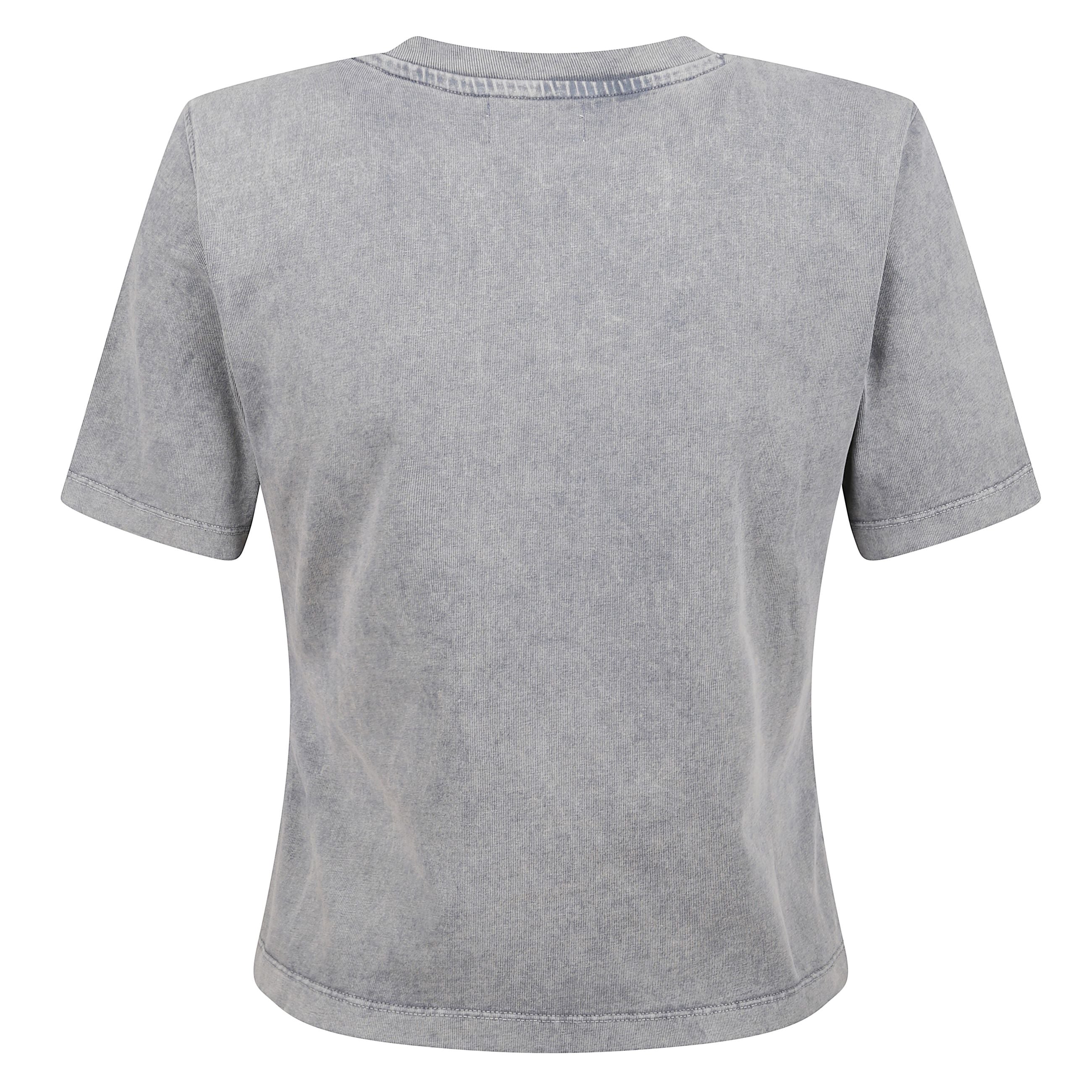 T-shirt con girocollo e maniche corte. vestibilità slim. ricamo con logo ganni sul fronte.