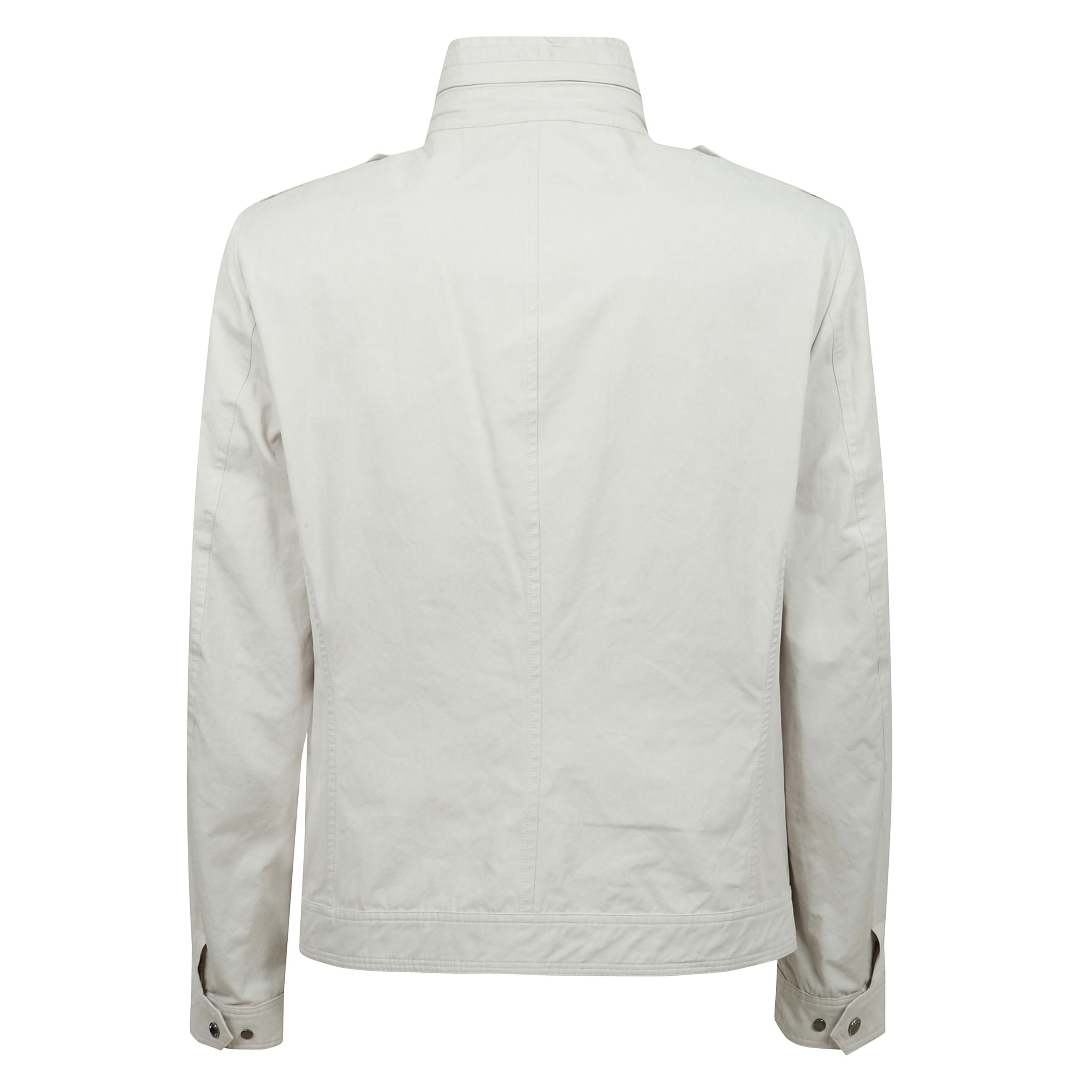 Mougi100969 a giacca in tela di misto cotone smerigliato idrorepellente, cappuccio a scomparsa, chiusura zip e bottoni, tasche, manica lunga con polsino.