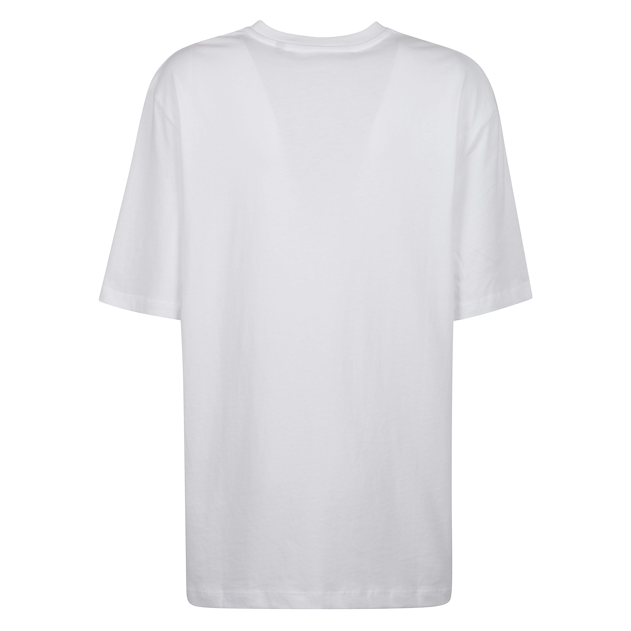 T-shirt bianca in cotone con logo-print