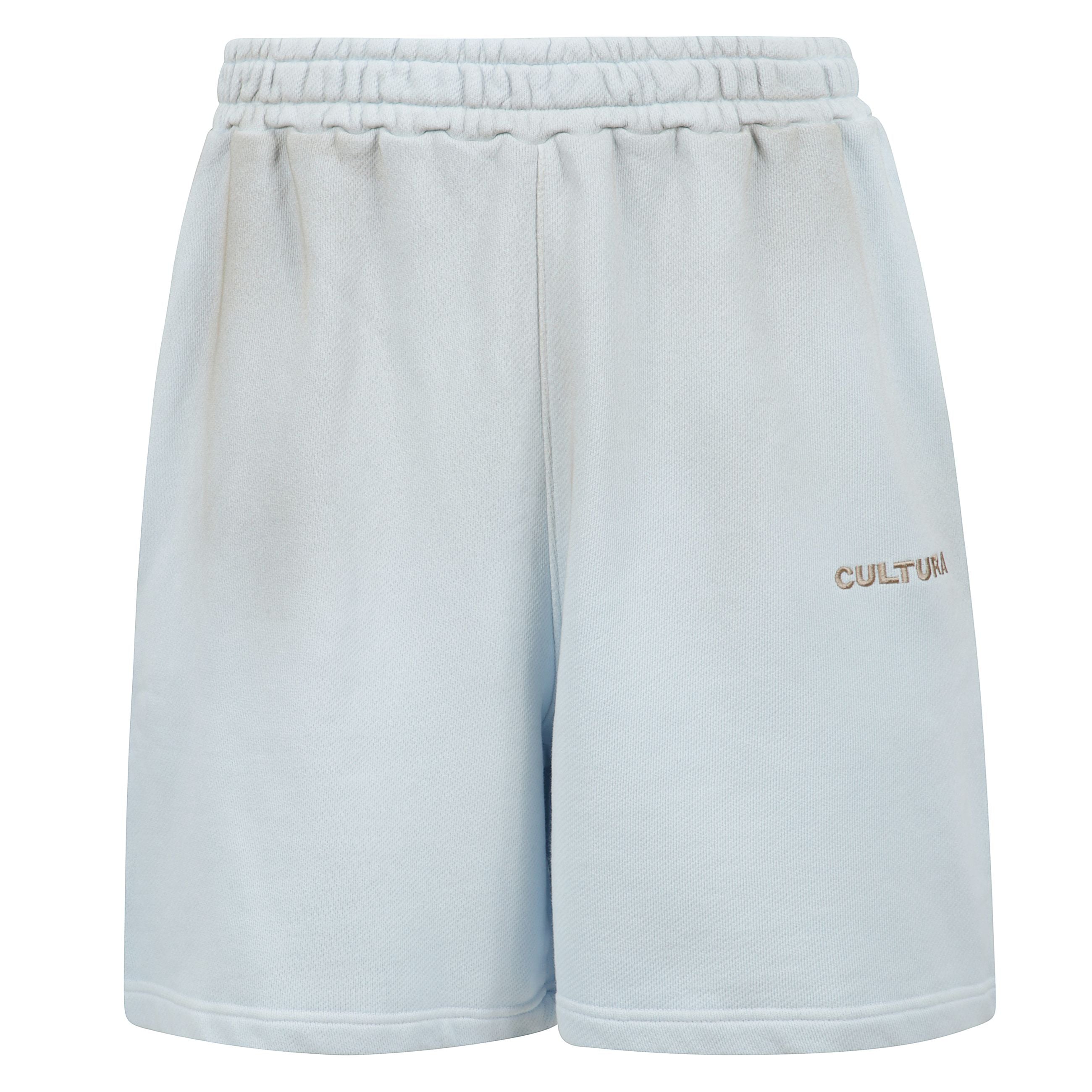 Shorts sportivi in cotone effetto vintage con logo ricamato, elastico in vita e tasche.