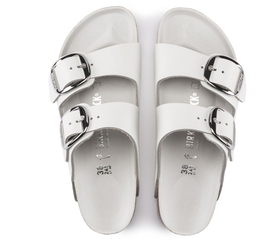 Birkenstock Arizona Big Buckle Natural Leather White