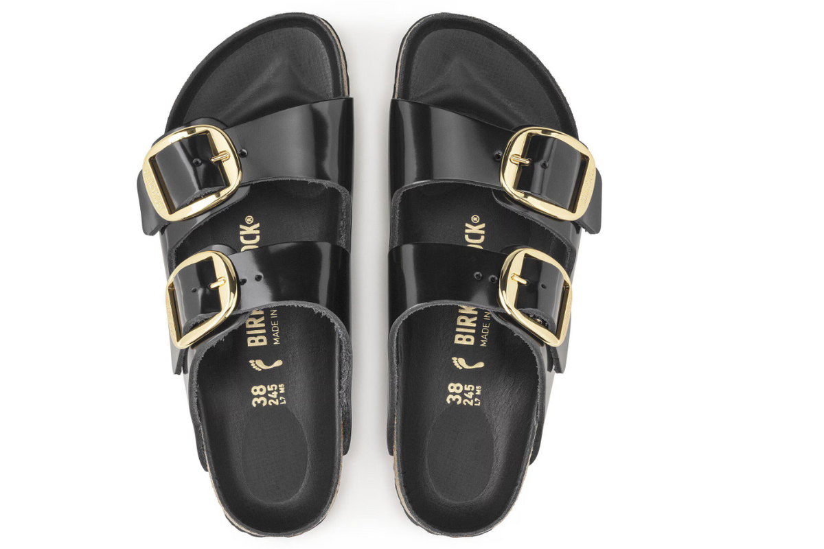 Birkenstock Arizona Big Buckle Patent Leather High Shine Black Sandals