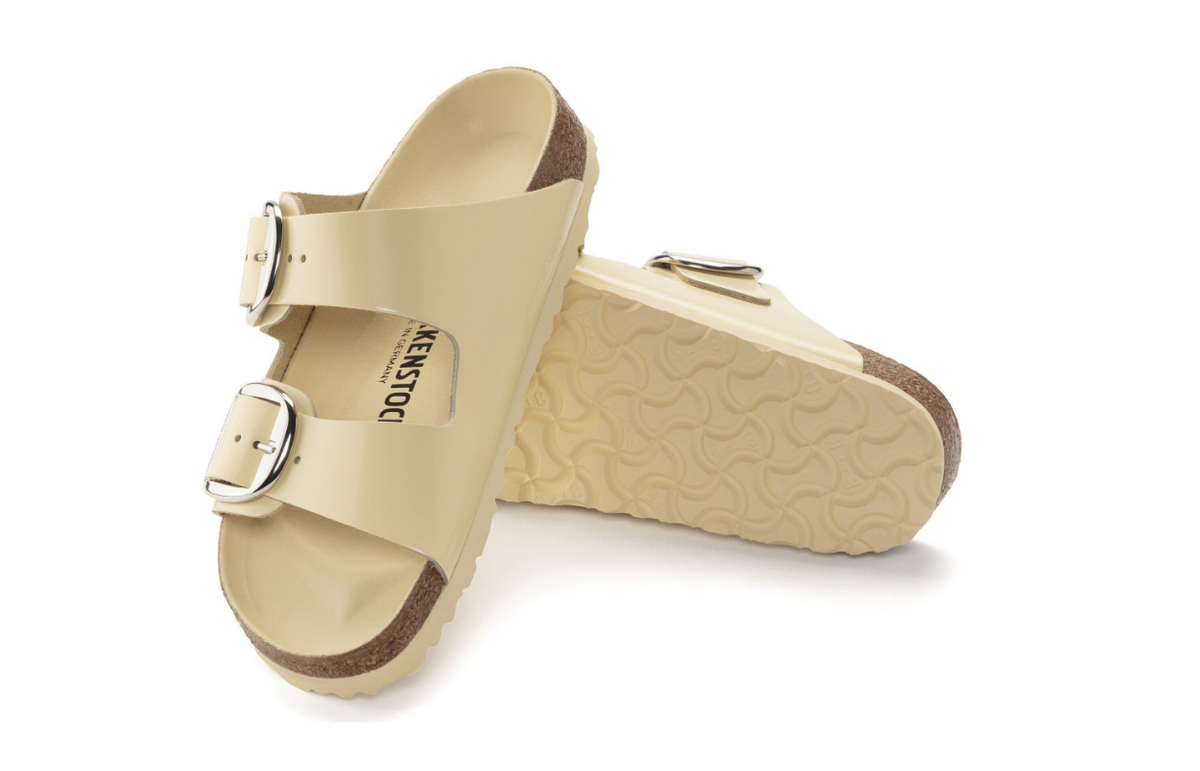 Birkenstock Arizona Big Buckle Natural Leather Patent High-Shine Butter