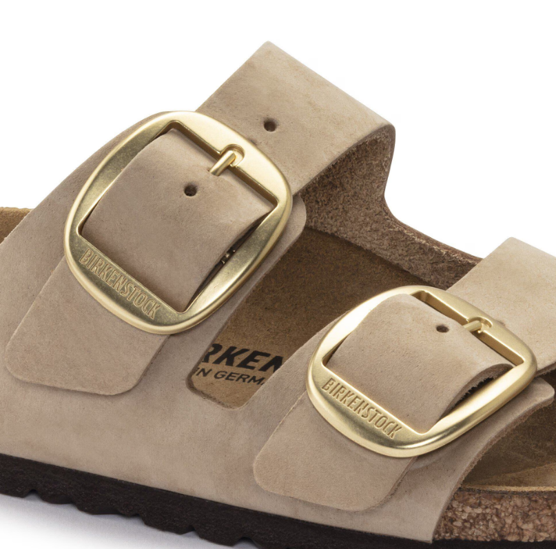 Birkenstock Arizona Big Buckle Nubuck Leather Sandcastle