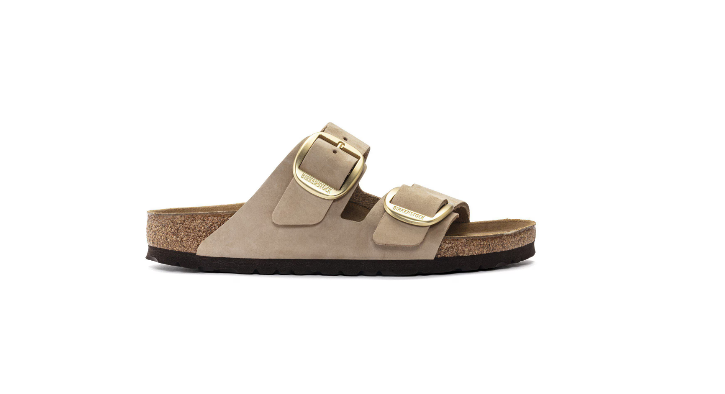 Birkenstock Arizona Big Buckle Nubuck Leather Sandcastle