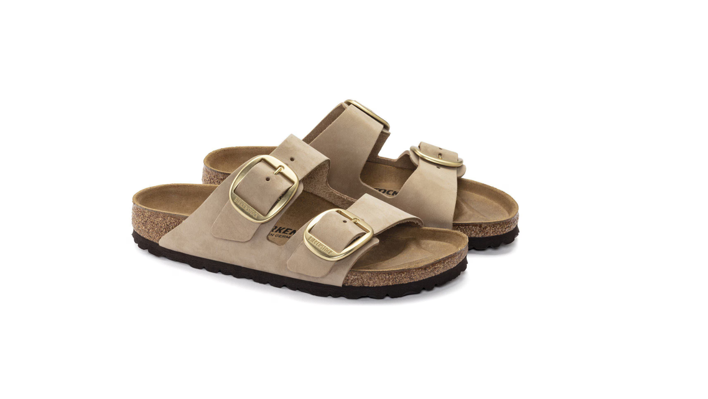 Birkenstock Arizona Big Buckle Nubuck Leather Sandcastle