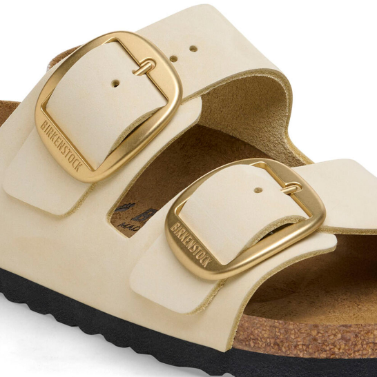 Birkenstock Arizona Big Buckle Nubuck Leather Ecru