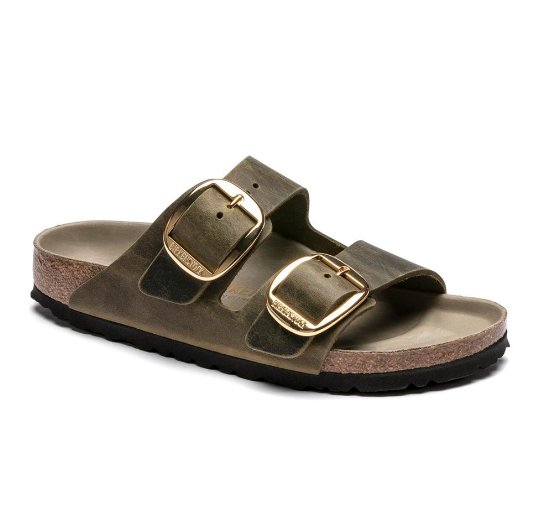 Birkenstock Arizona Big Buckle Oiled Leather Jade Sandals