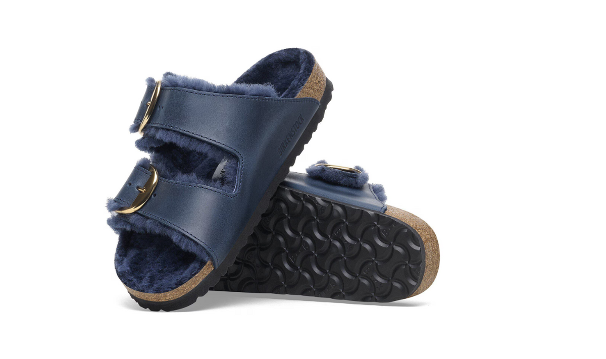 Birkenstock Arizona Big Buckle Shearling Oiled Leather Midnight