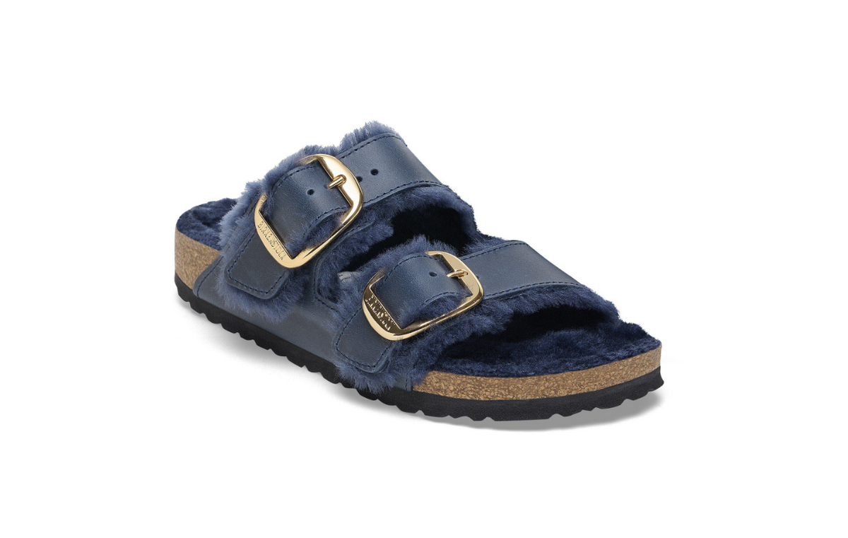 Birkenstock Arizona Big Buckle Shearling Oiled Leather Midnight
