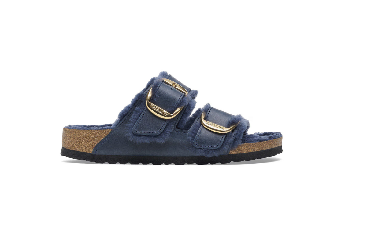 Birkenstock Arizona Big Buckle Shearling Oiled Leather Midnight