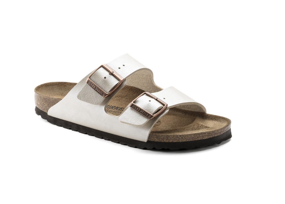 Birkenstock Arizona Birko-Flor Graceful Pearl White Sandals