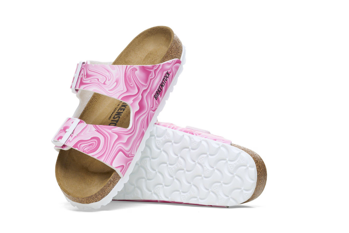 Birkenstock Arizona Birko-Flor Marbletwirl Fuchsia Tulip Sandals
