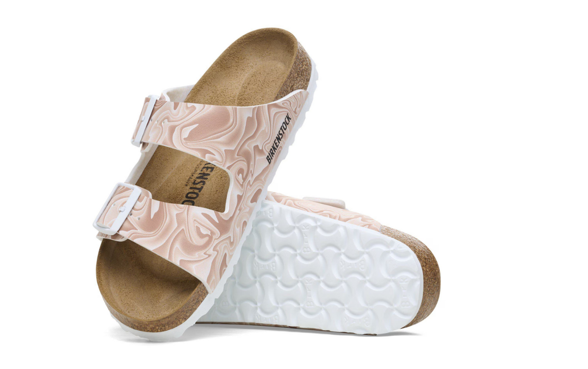 Birkenstock Arizona Birko-Flor Marbletwirl New Beige Sandals