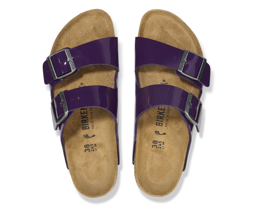 Birkenstock Arizona Soft Footbed Birko-Flor Patent Acai Sandals
