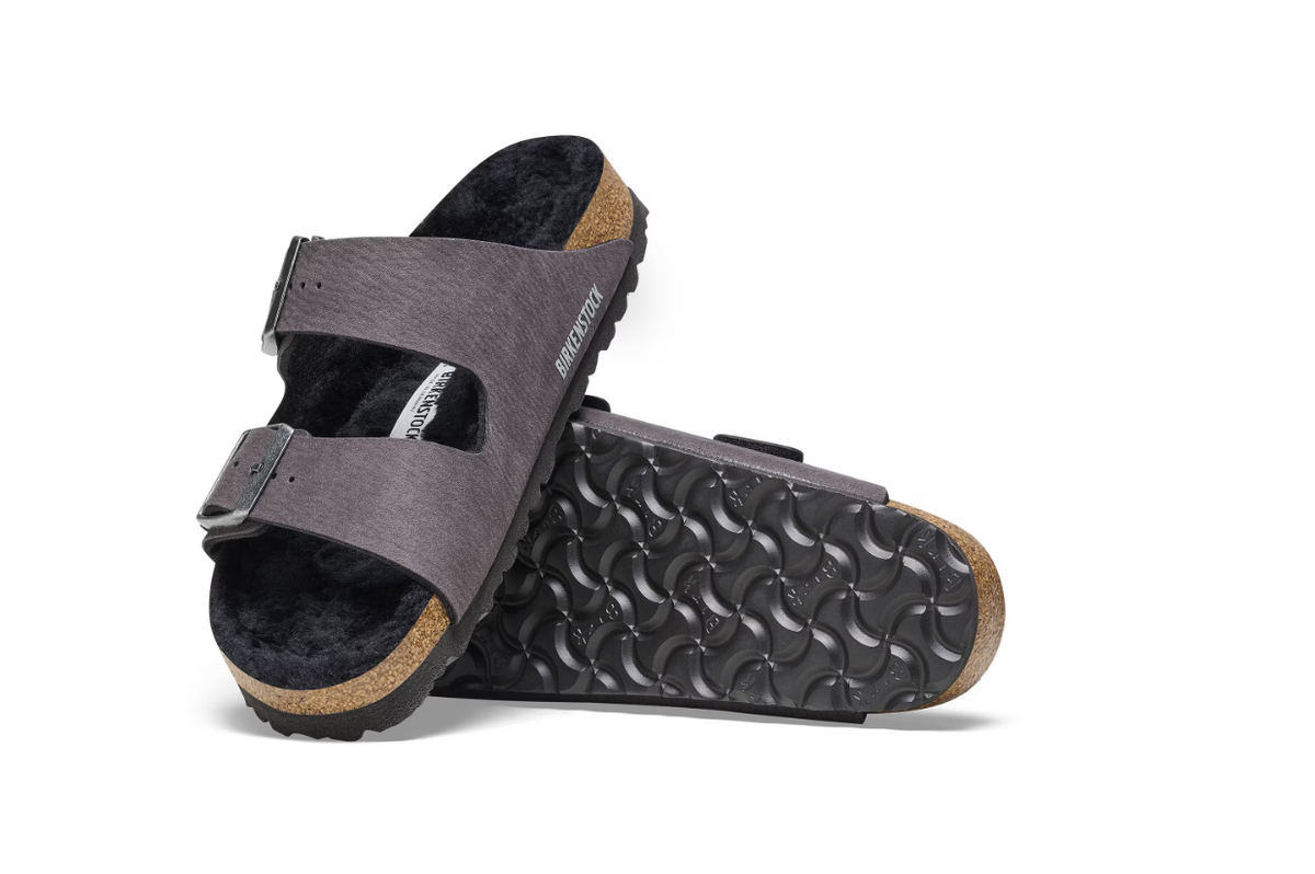 Birkenstock Arizona Shearling Synthetics Desert Dust Black